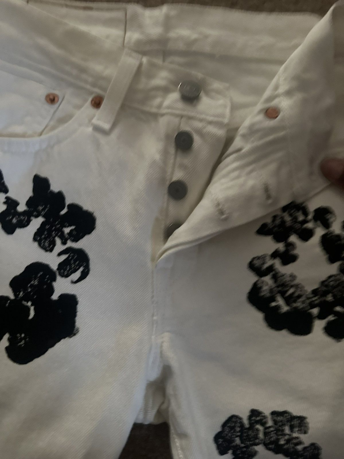 DENIM TEARS White Denim Tear Jeans Size 25" / US 0 / IT 36 - 7 Thumbnail