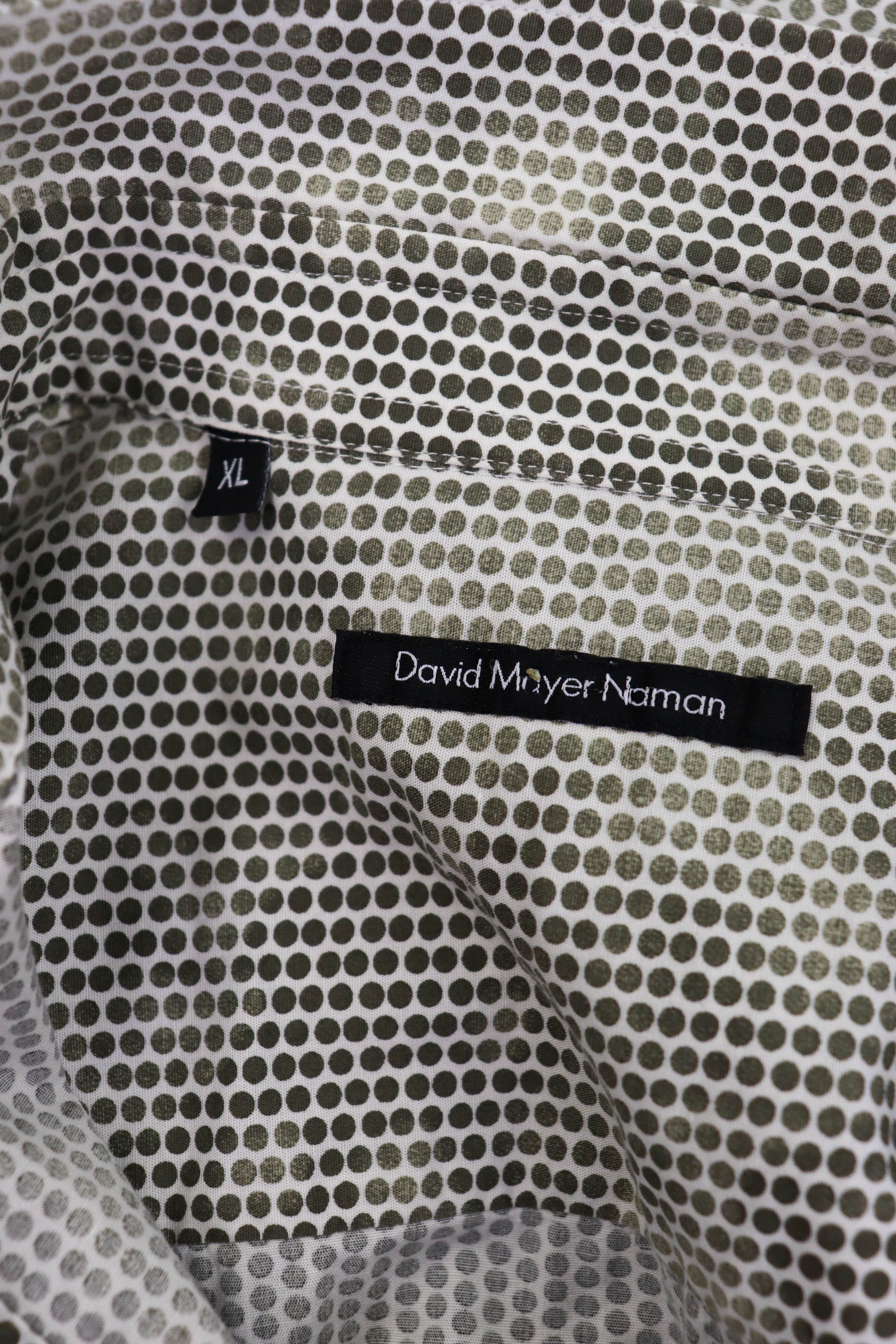 DAVID NAMAN David Mayer Naman 3D Abstract Polka Dot Olive Khaki LS Shirt Size US XL / EU 56 / 4 - 9 Thumbnail