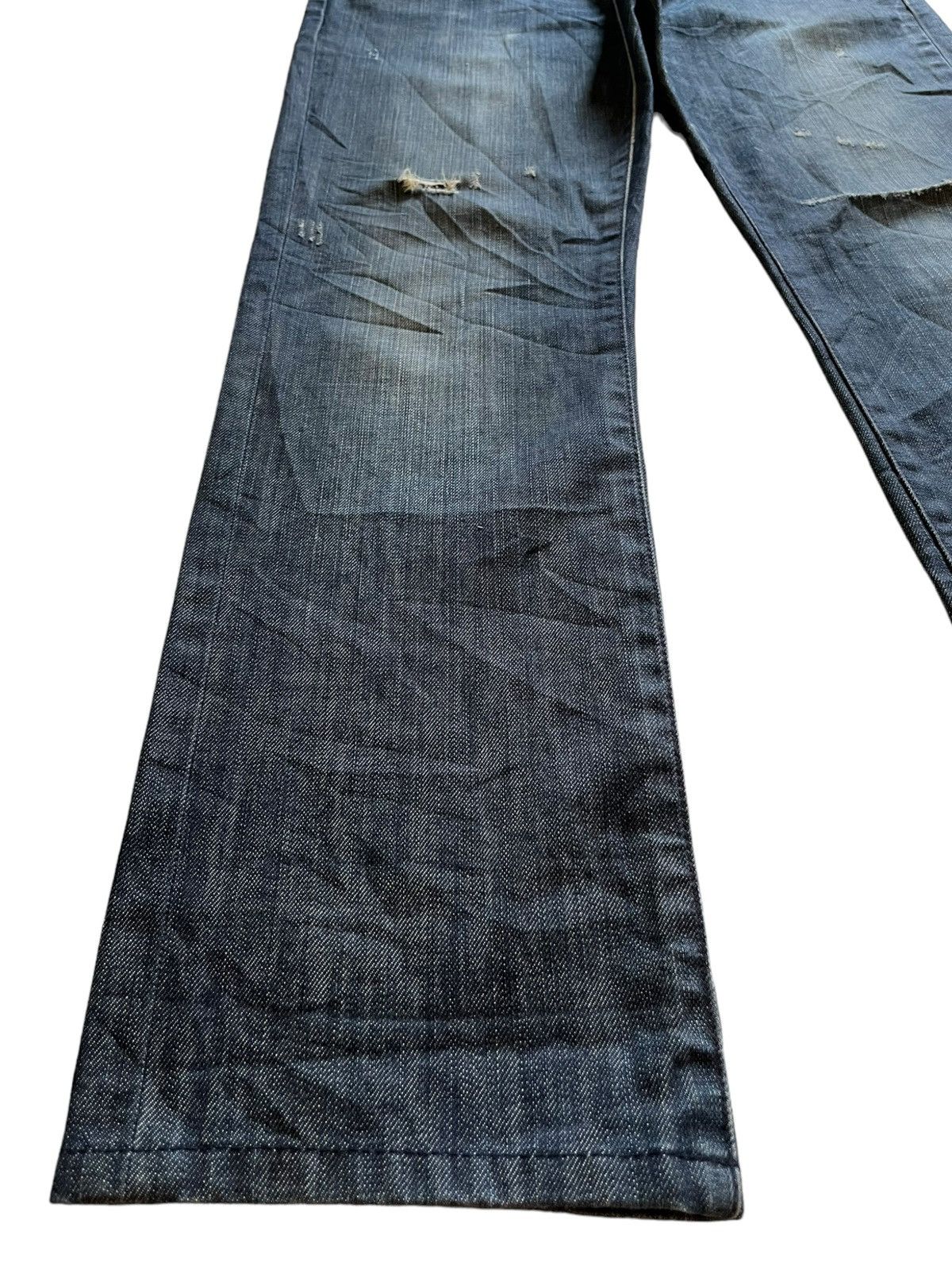 Japanese Brand × Uniqlo SALES🔥Vintage Uniqlo Mud Wash Distressed Slim Fit Jeans Size US 32 / EU 48 - 6 Thumbnail