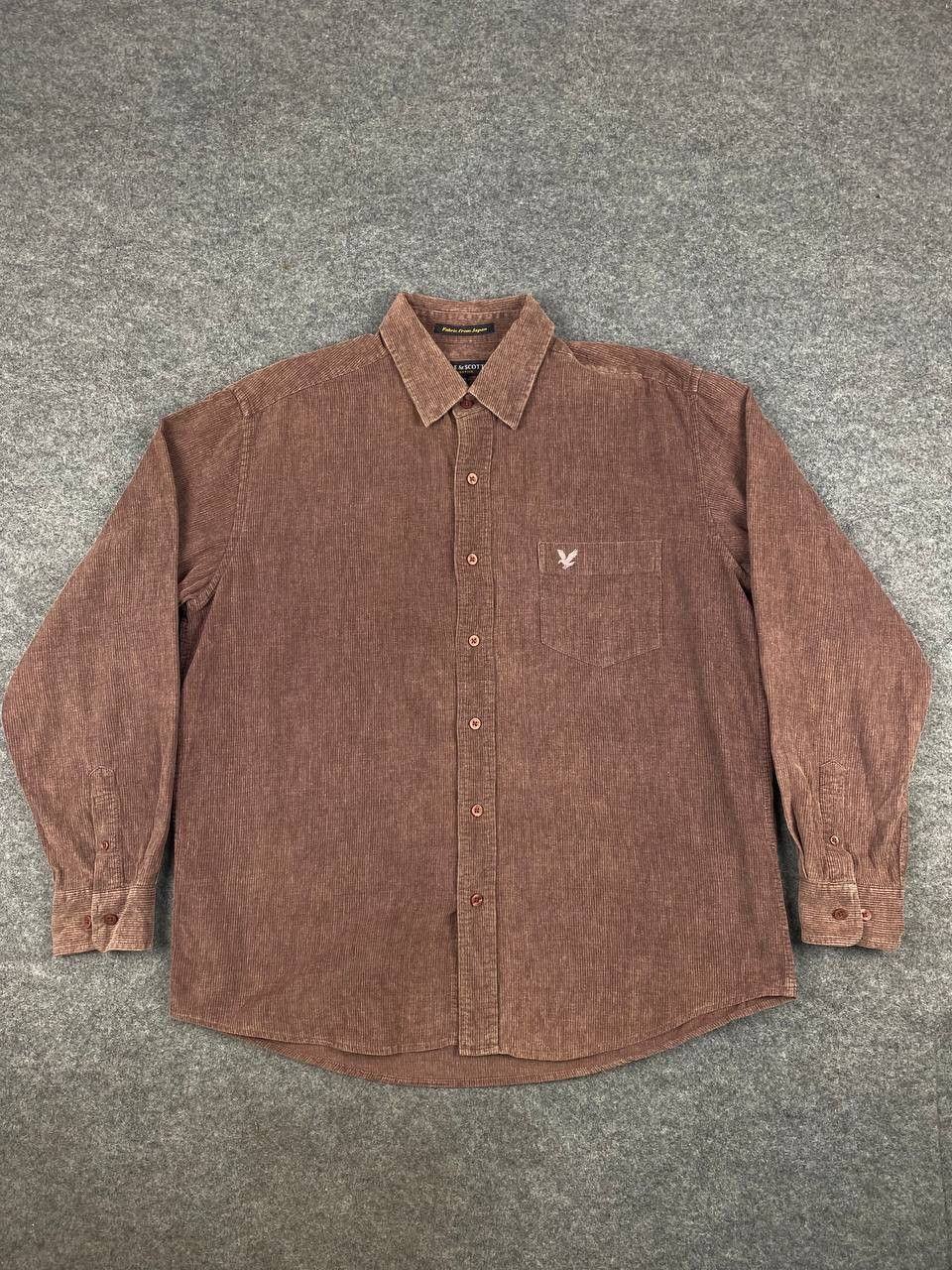 image of Avant Garde x Lyle Scott Vintage Lyle & Scott Corduroy Shirt Nice Design in Brown, Men's (Size XL)