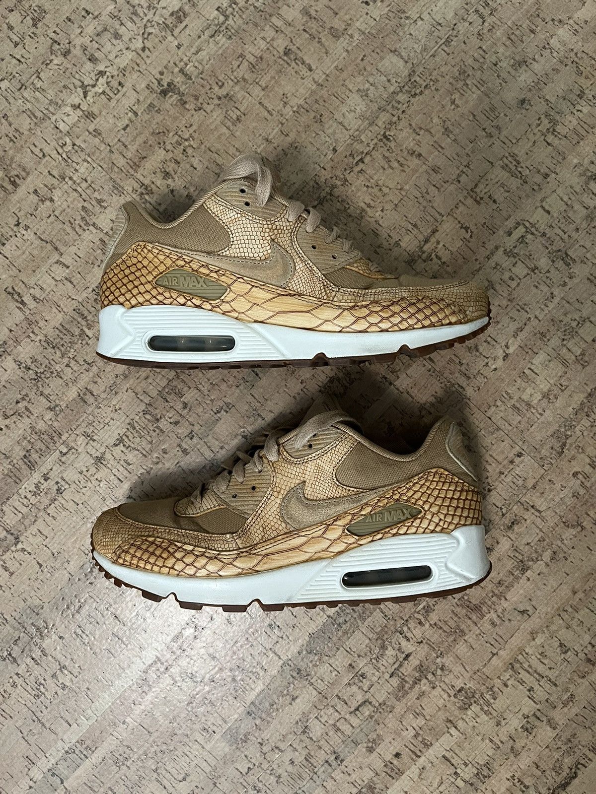 Nike Air Max 90 premium leather “snakeskin” size 9 | Grailed