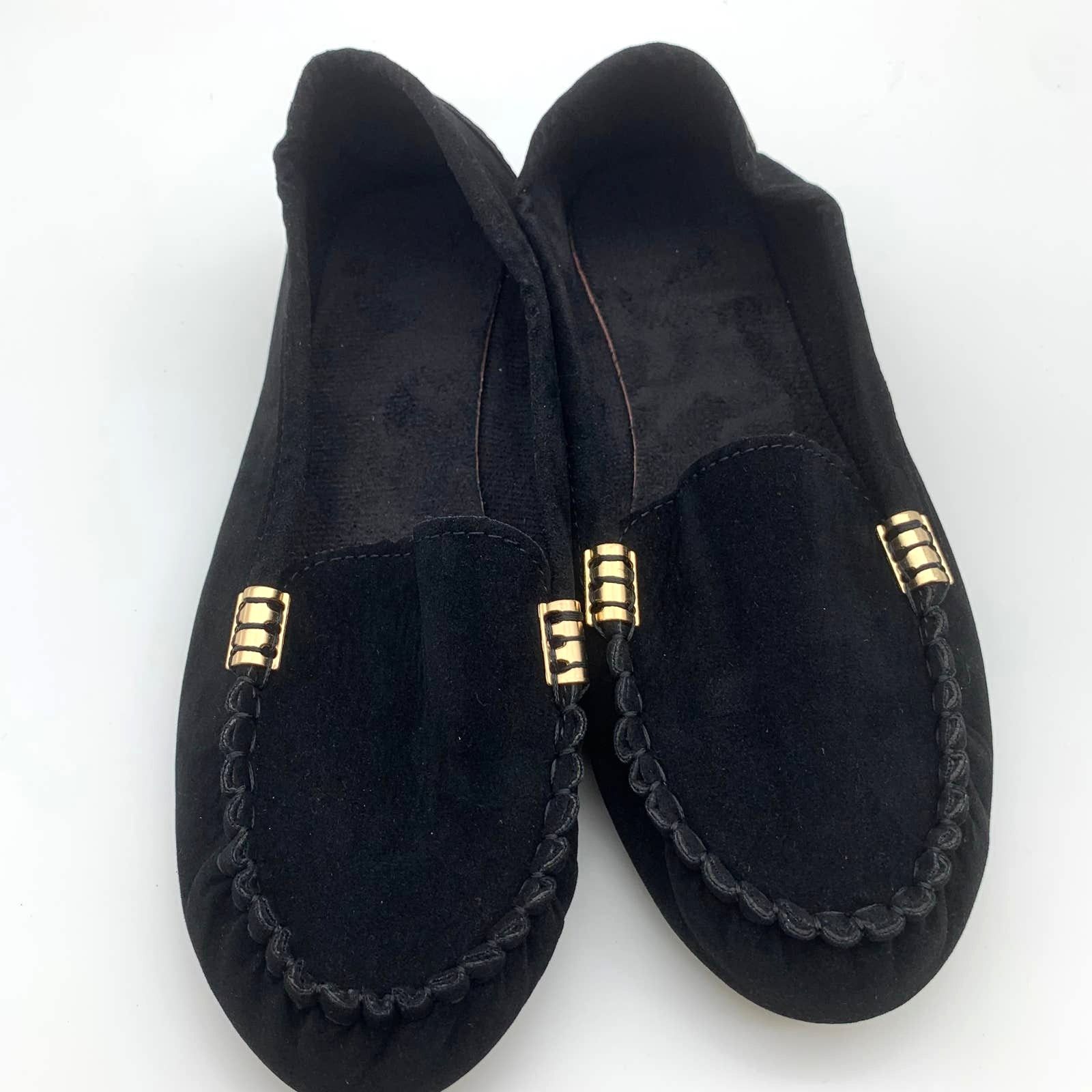 Other Black Loafer Womens Size 9 Faux Suede Fashion Slippers Size US 9 / IT 39 - 1 Thumbnail