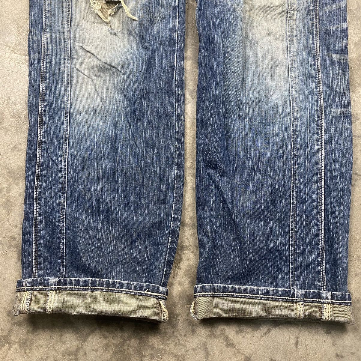 Edwin × Vintage Edwin XV Distressed Rugged Denim Jeans Size US 35 - 5 Thumbnail