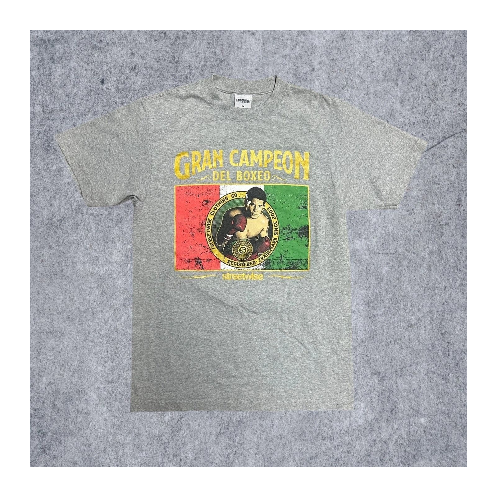 Vintage Streetwise Gran Campeon Julio Cesar Boxing Shirt Grey Medium Size US M / EU 48-50 / 2 - 1 Thumbnail