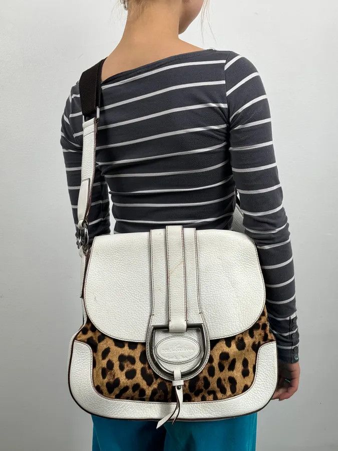 Dolce & Gabbana SS2003 Dolce & Gabbana White Leather Leopard Handle Bag Size ONE SIZE - 3 Thumbnail