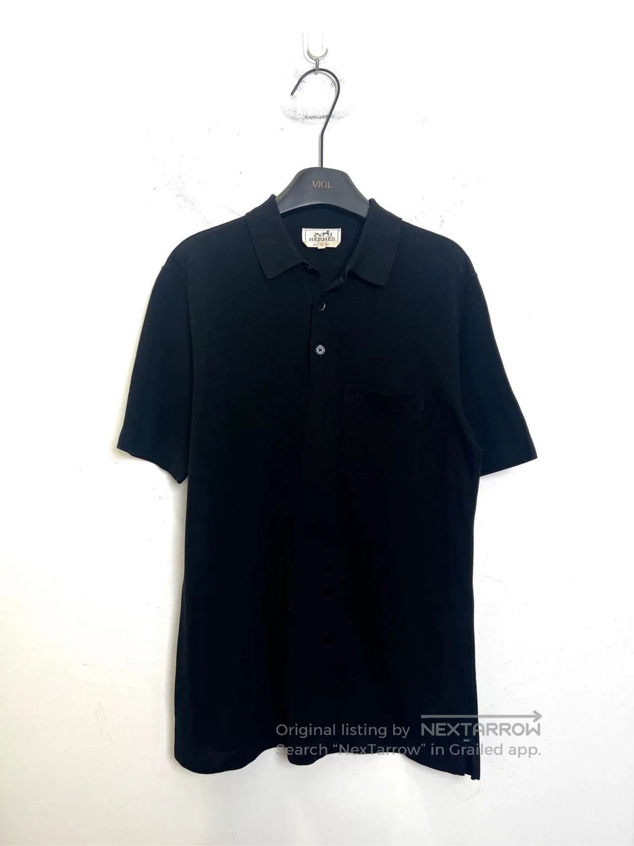 Hermes Hermès Black Embroidered H Short Sleeve Polo. Size US M / EU 48-50 / 2 - 1 Thumbnail