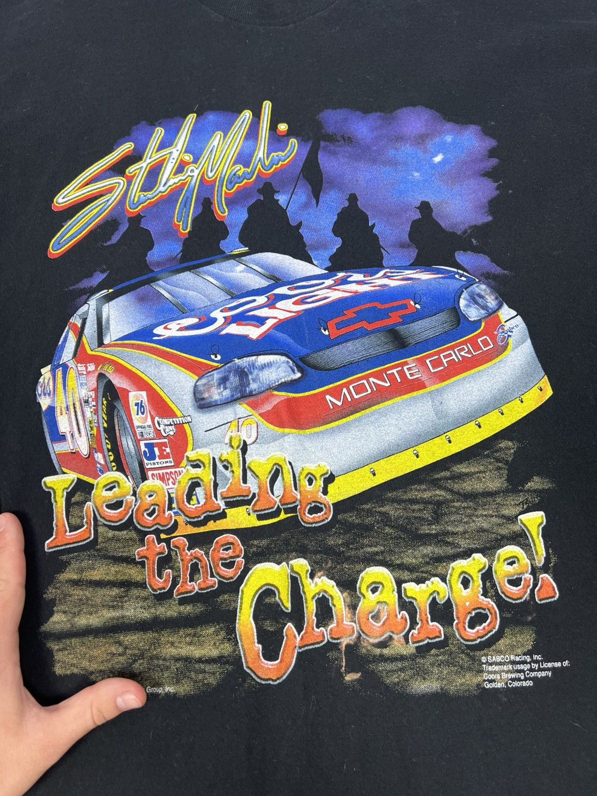 Fruit Of The Loom Vintage 1998 NASCAR Sterling Marlin T-shirt 90s Tee Size US XL / EU 56 / 4 - 7 Thumbnail