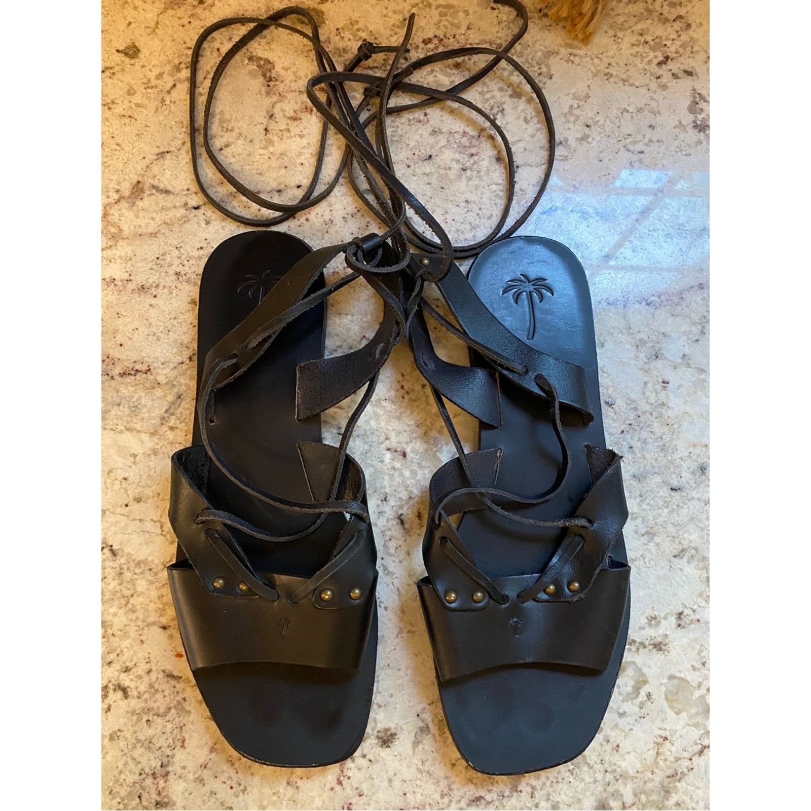 Tomas Maier Tomas Maier $425 Leather Gladiator Sandal Blk 10.5 Italy Size US 10.5 / IT 40.5 - 1 Thumbnail