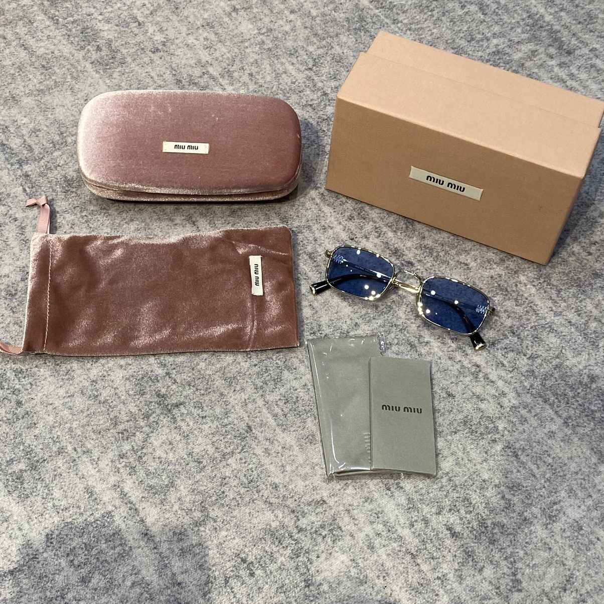 Miu Miu MIU MIU 0MU A53S ZVN60O PALE GOLD BLUE Size ONE SIZE - 7 Thumbnail