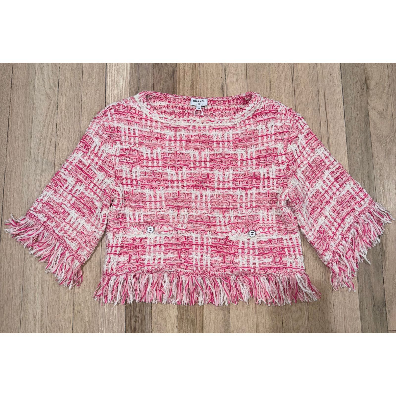 Chanel Chanel 24P Tweed CC Logo Short Sleeve Pullover Top 38 Size XS / US 0-2 / IT 36-38 - 2 Thumbnail