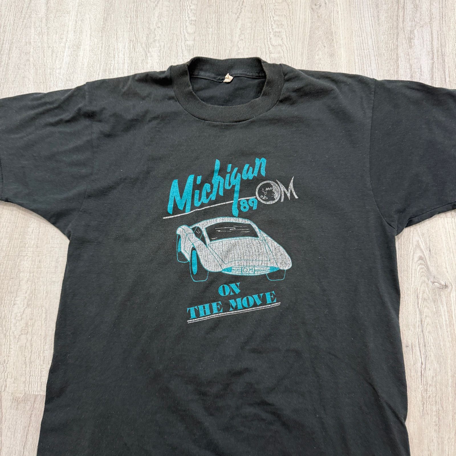 Vintage Vintage Michigan on The Move Shirt Men's Large Black 80s Size US L / EU 52-54 / 3 - 2 Thumbnail