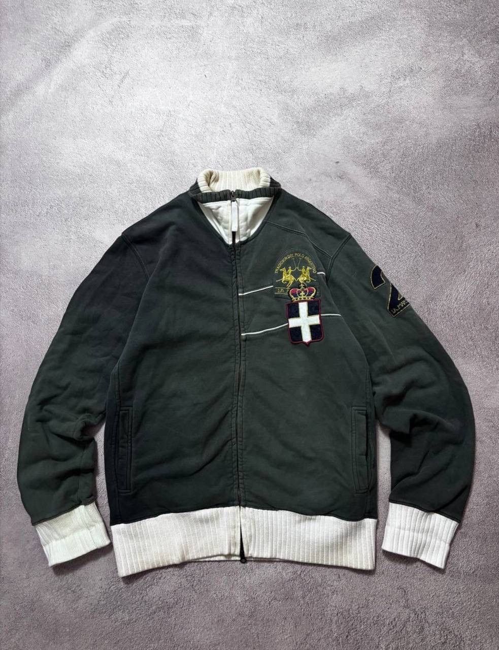 Vintage Vintage Polo Ralph Lauren style Distressed Rugby Sweatshirt Size US XL / EU 56 / 4 - 1 Thumbnail