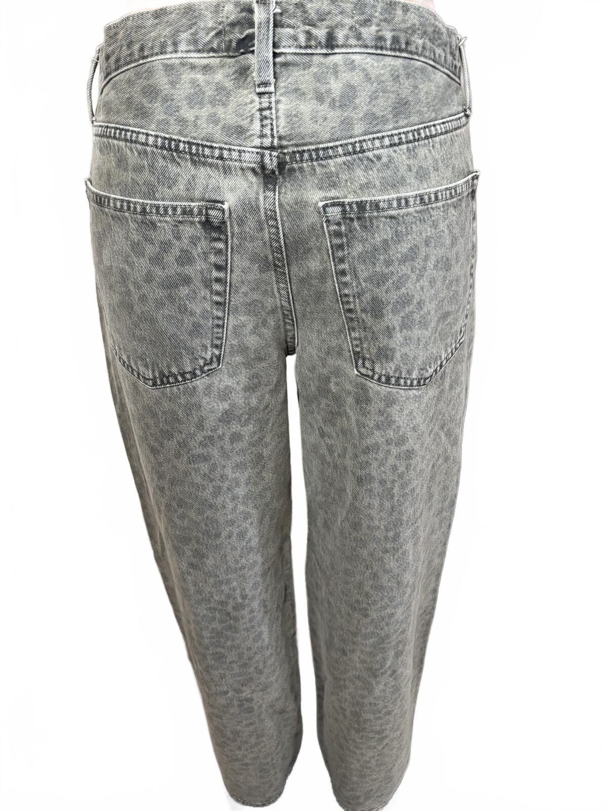 Unknown London Boho Y2K Gray Leopard Print Mid-Rise 90s Baggy Jeans. Size 6 Size 28" / US 6 / IT 42 - 6 Thumbnail