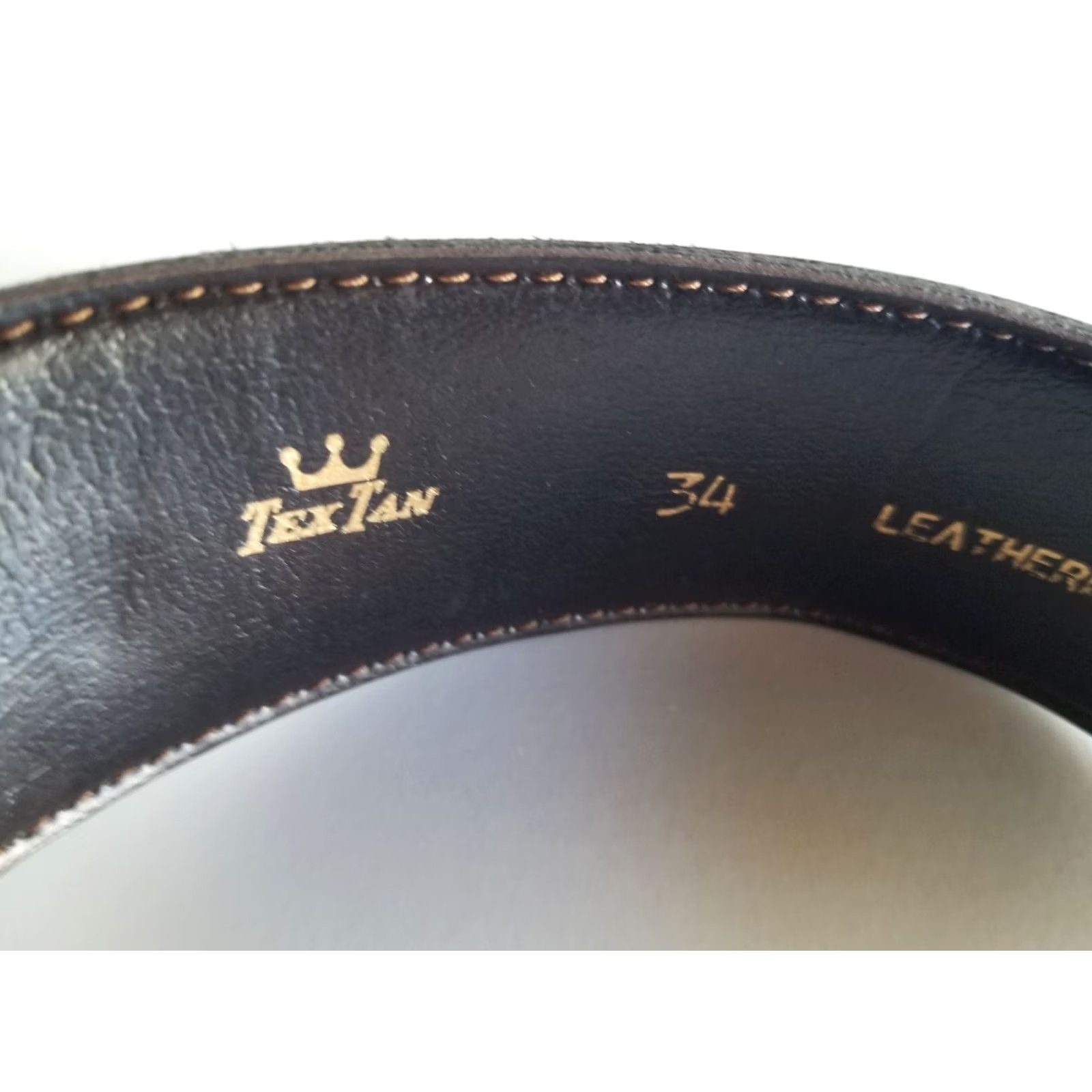 Vintage Tex Tan Belt Men's Size 34 Brown Leather Gold Size 34 - 3 Thumbnail