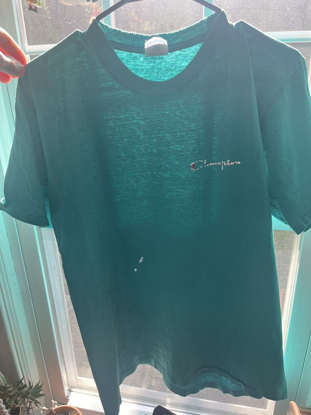 Champion × Japanese Brand × Vintage Vintage Teal Paper Thin Tee Champion Size US L / EU 52-54 / 3 - 2 Thumbnail