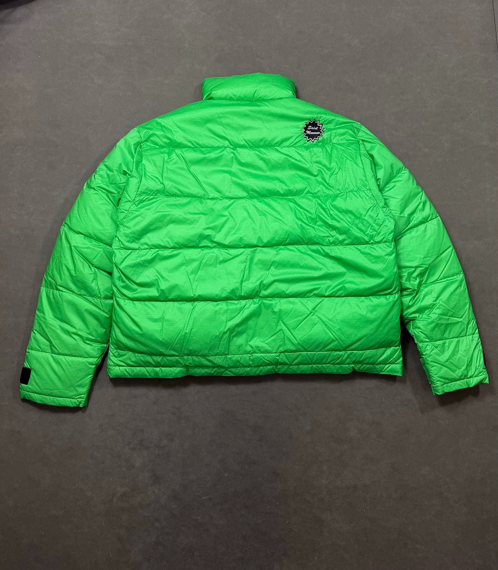 Saint Laurent Paris Saint Michael Down Jacket with Embroidered Logo in Green Size US M / EU 48-50 / 2 - 2 Thumbnail
