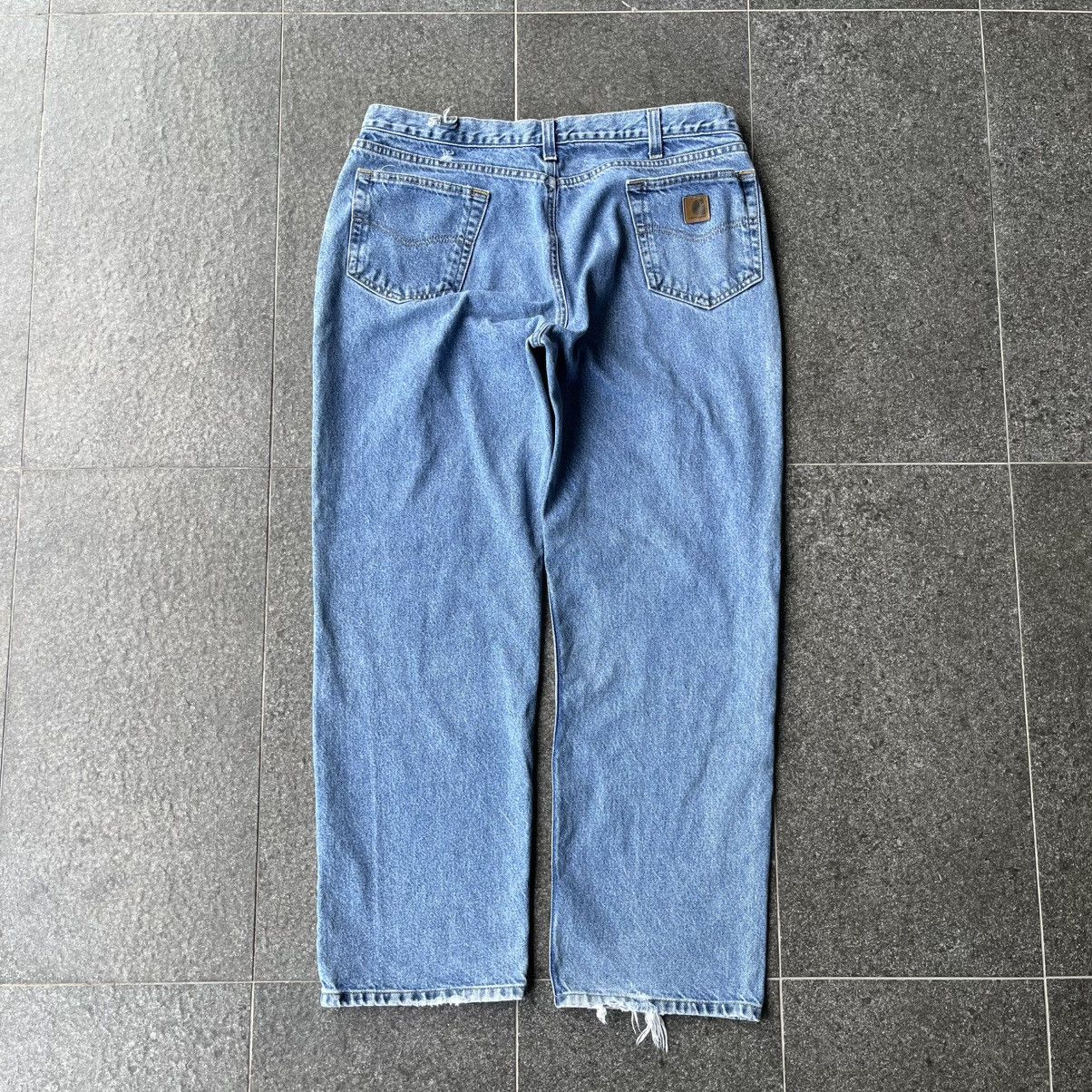 Carhartt × Vintage Vintage Carhartt Blue Denim Distressed Relaxed Fit Jeans Size US 38 / EU 54 - 1 Thumbnail