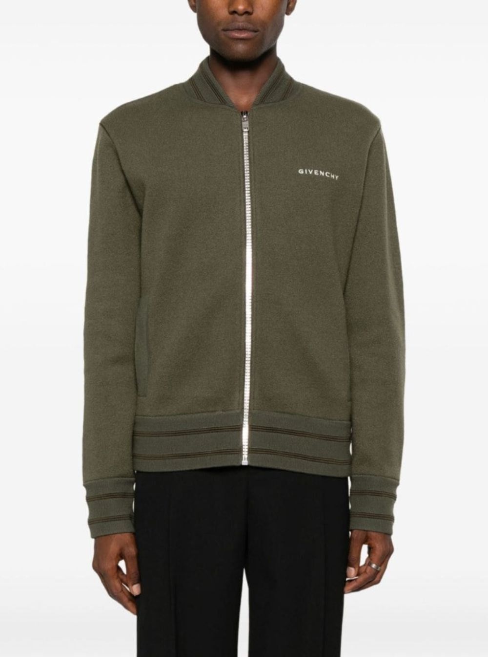 Givenchy o1mle0226 Knitted Varsity Jacket in Green Size US L / EU 52-54 / 3 - 4 Thumbnail