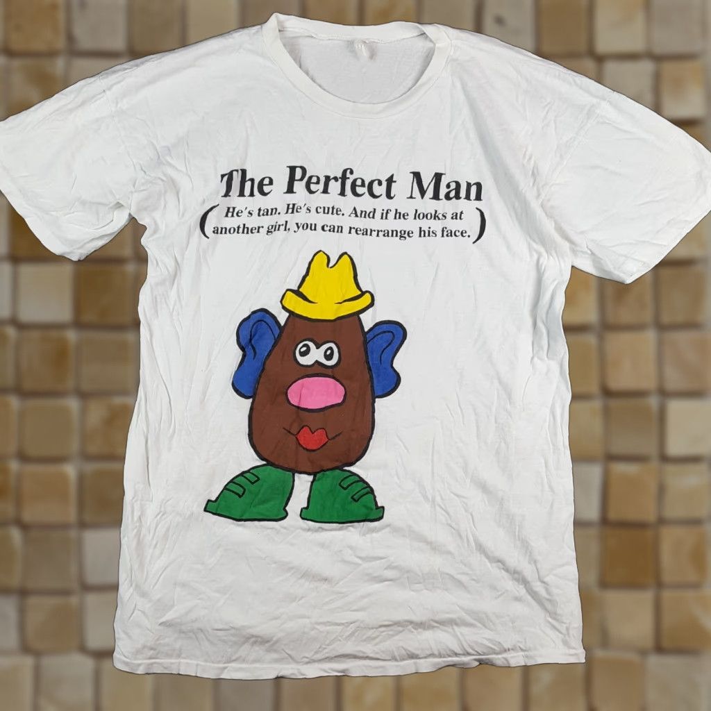 Vintage Vintage 80s Mr Potato Head Perfect Man Women's Size XL Funny Cartoon T Shirt Top Size XL / US 12-14 / IT 48-50 - 1 Thumbnail