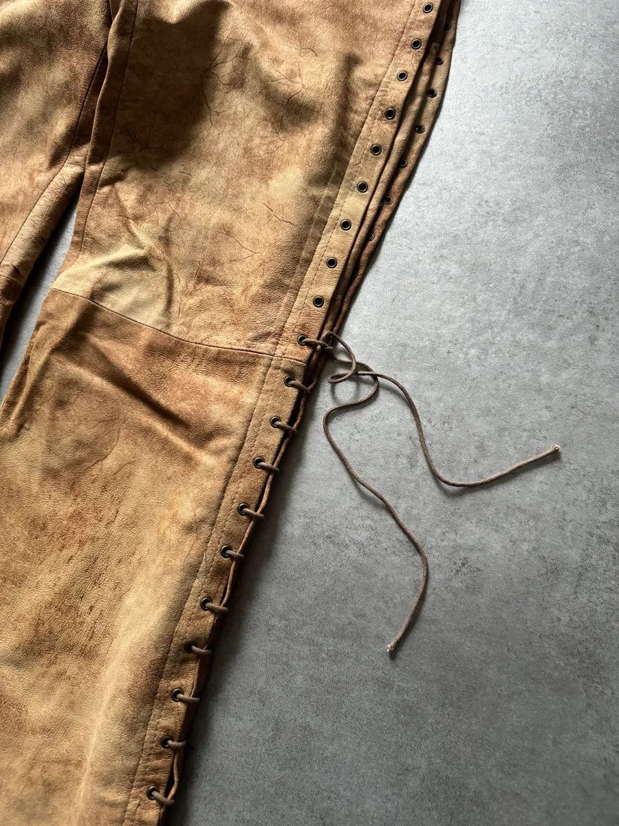 Vintage 2000s Plein Sud Artisanal Marble Leather Pants Size 30" / US 8 / IT 44 - 10 Thumbnail