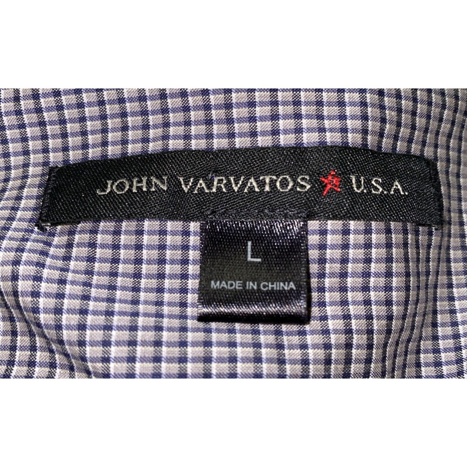 John Varvatos John Varvatos Men's Casual Cotton Checkered Long Sleeve Button-Up Shirt Size L Gray Size US L / EU 52-54 / 3 - 6 Thumbnail