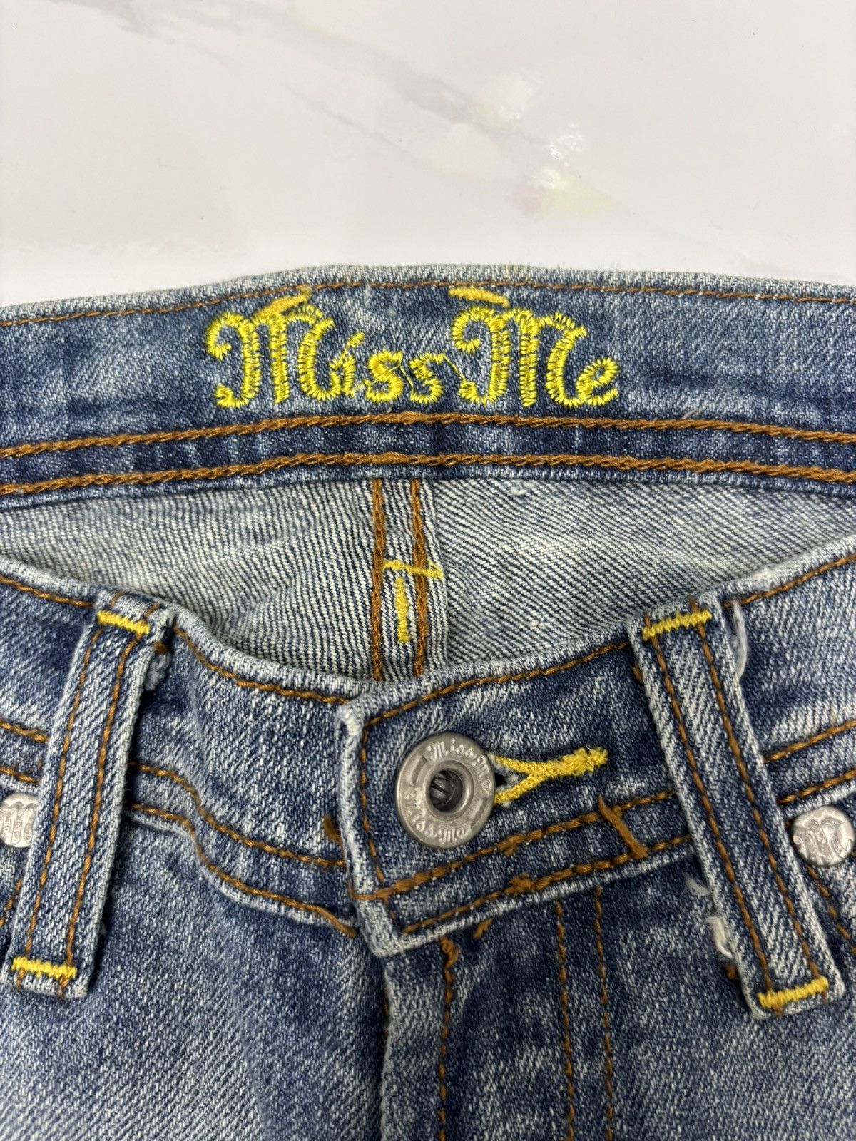 MR & MRS ITALY × Miss Me Vintage Flared Jeans Miss Me Bootcut Distressed Denim Jeans Size 28" / US 6 / IT 42 - 9 Thumbnail