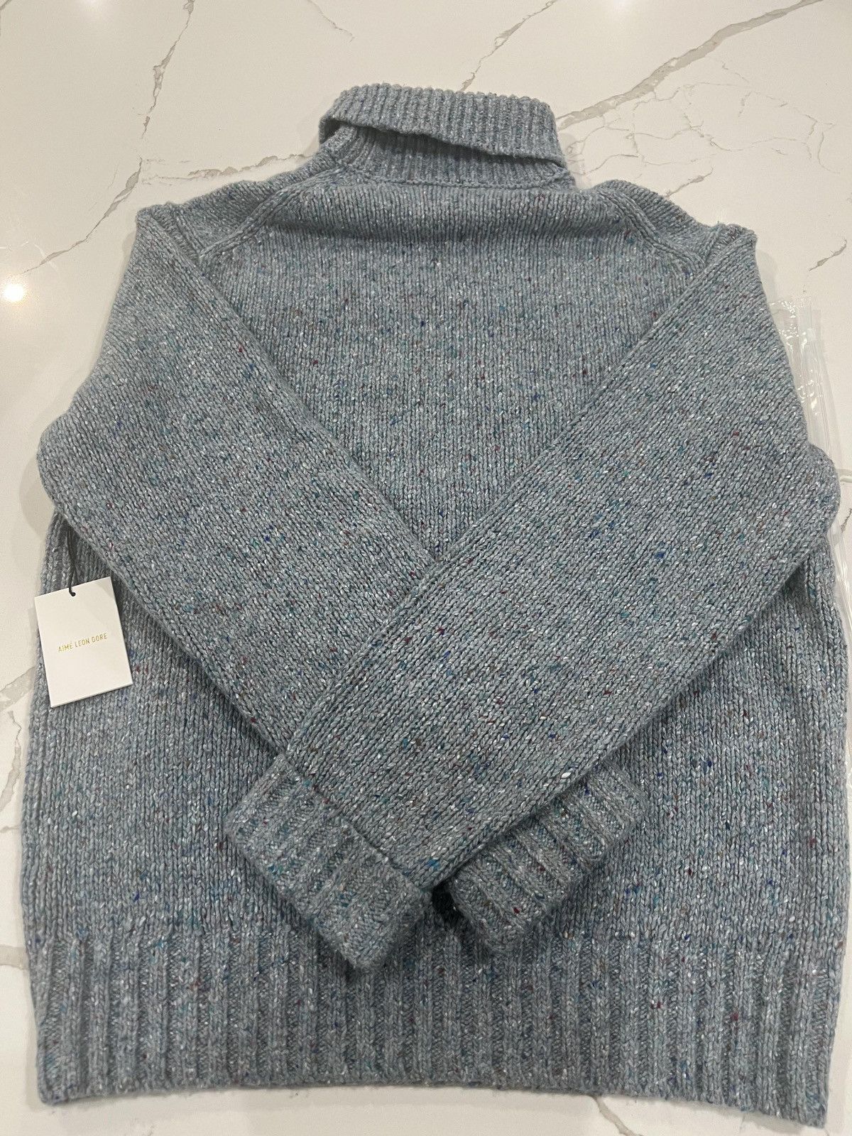 image of Aime Leon Dore Chambray Donegal Turtleneck Sweater Medium Fw22 Nwt, Men's