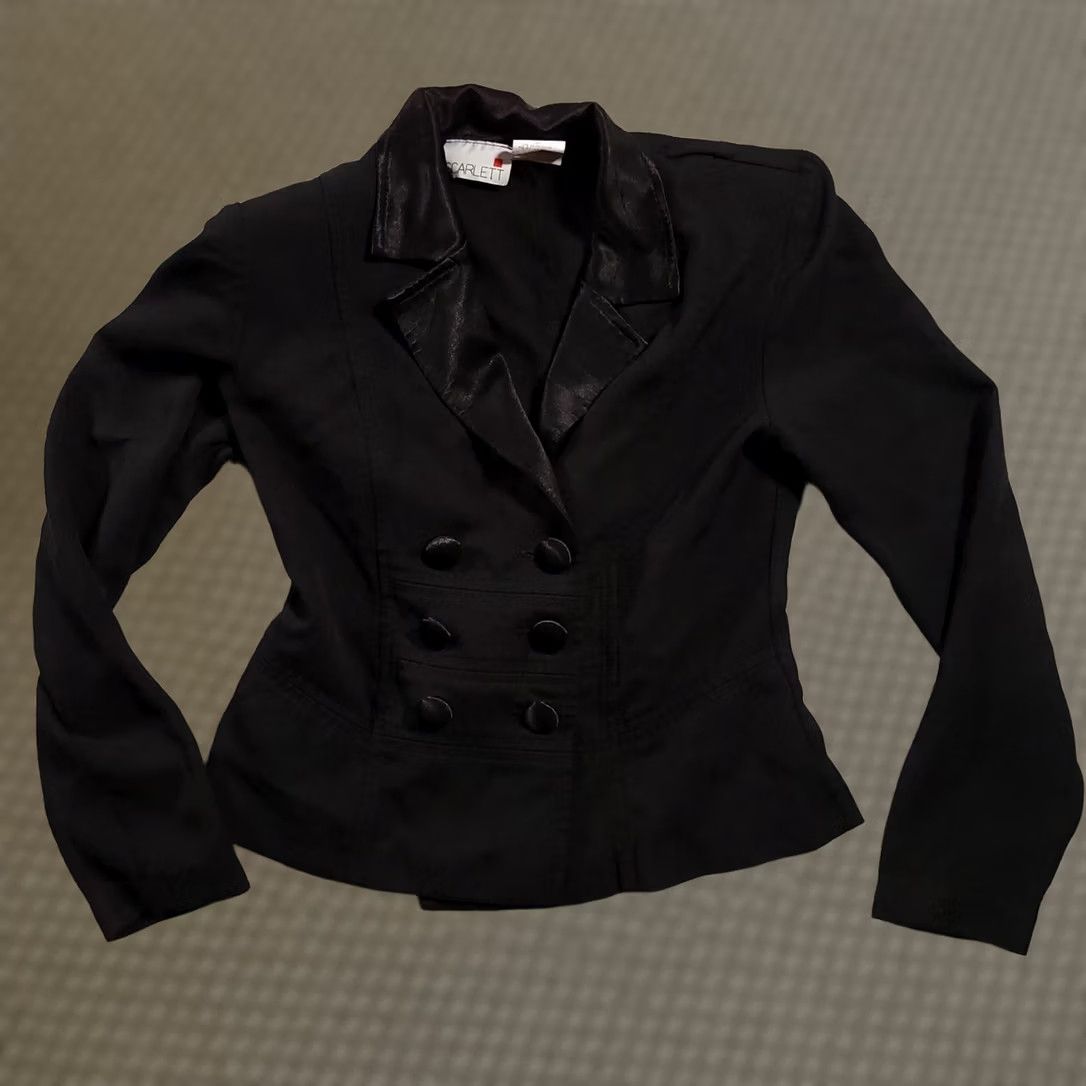 Vintage VINTAGE Blazer Jacket Cardigan Black Womens 3/4 Shoulder Pads USA Made Jacket Woman XS? Size XS / US 0-2 / IT 36-38 - 1 Thumbnail
