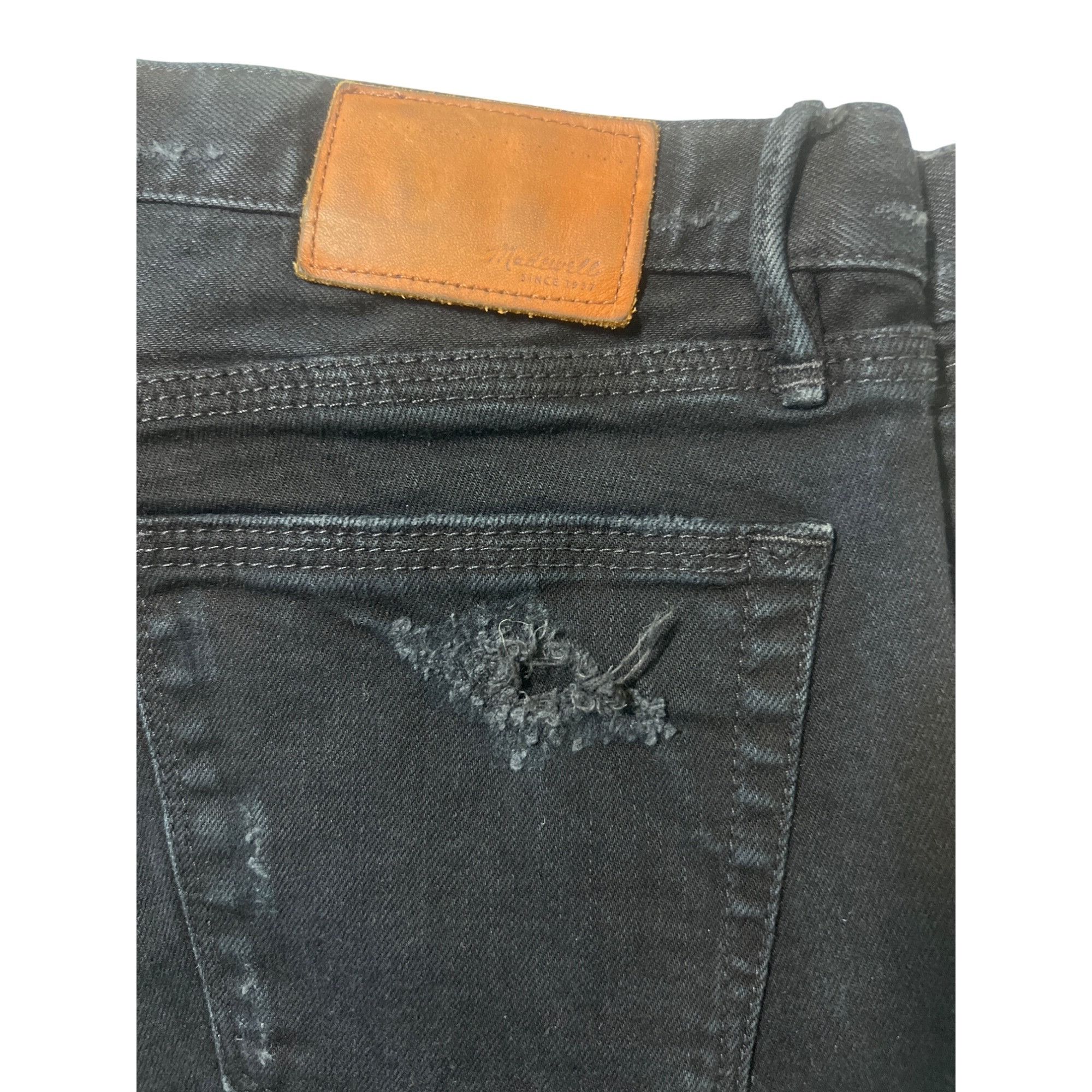 Madewell Madewell Black Skinny Low Distressed Jeans Denim Holes Butto Size 25" / US 0 / IT 36 - 5 Thumbnail