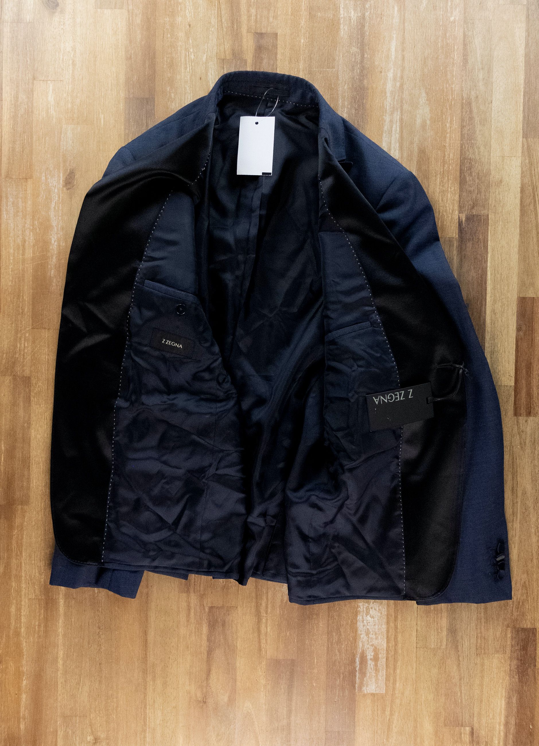 Z Zegna Z ZEGNA navy blue wool tuxedo jacket Size 44 US / 54 IT Size 44R - 8 Thumbnail