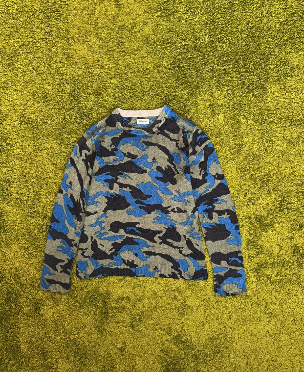 Designer × Zadig & Voltaire Zadig & Voltaire 100% cashmere avant Garde camo sweater Size L / US 10 / IT 46 - 1 Thumbnail