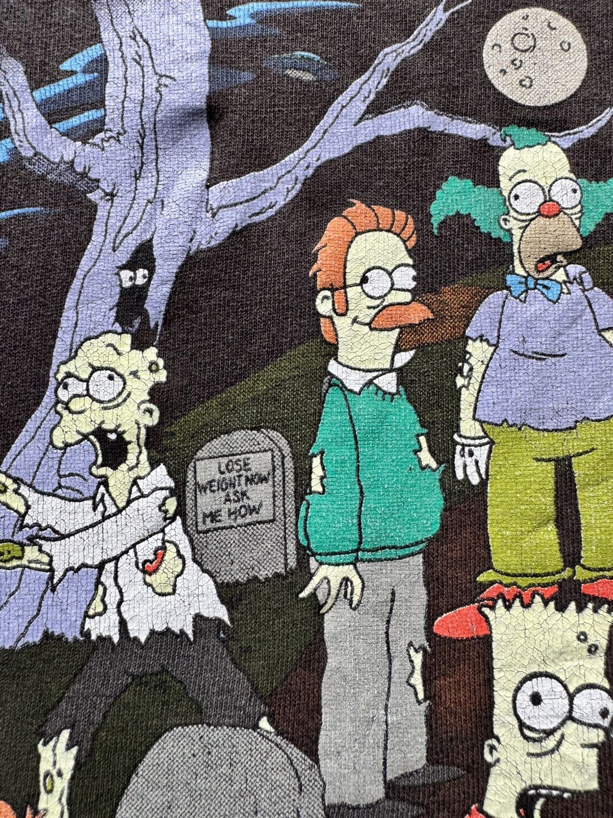 Vintage 2001 The Simpsons Treehouse Of Horror Grave Tee Shirt TV Size US XL / EU 56 / 4 - 7 Thumbnail