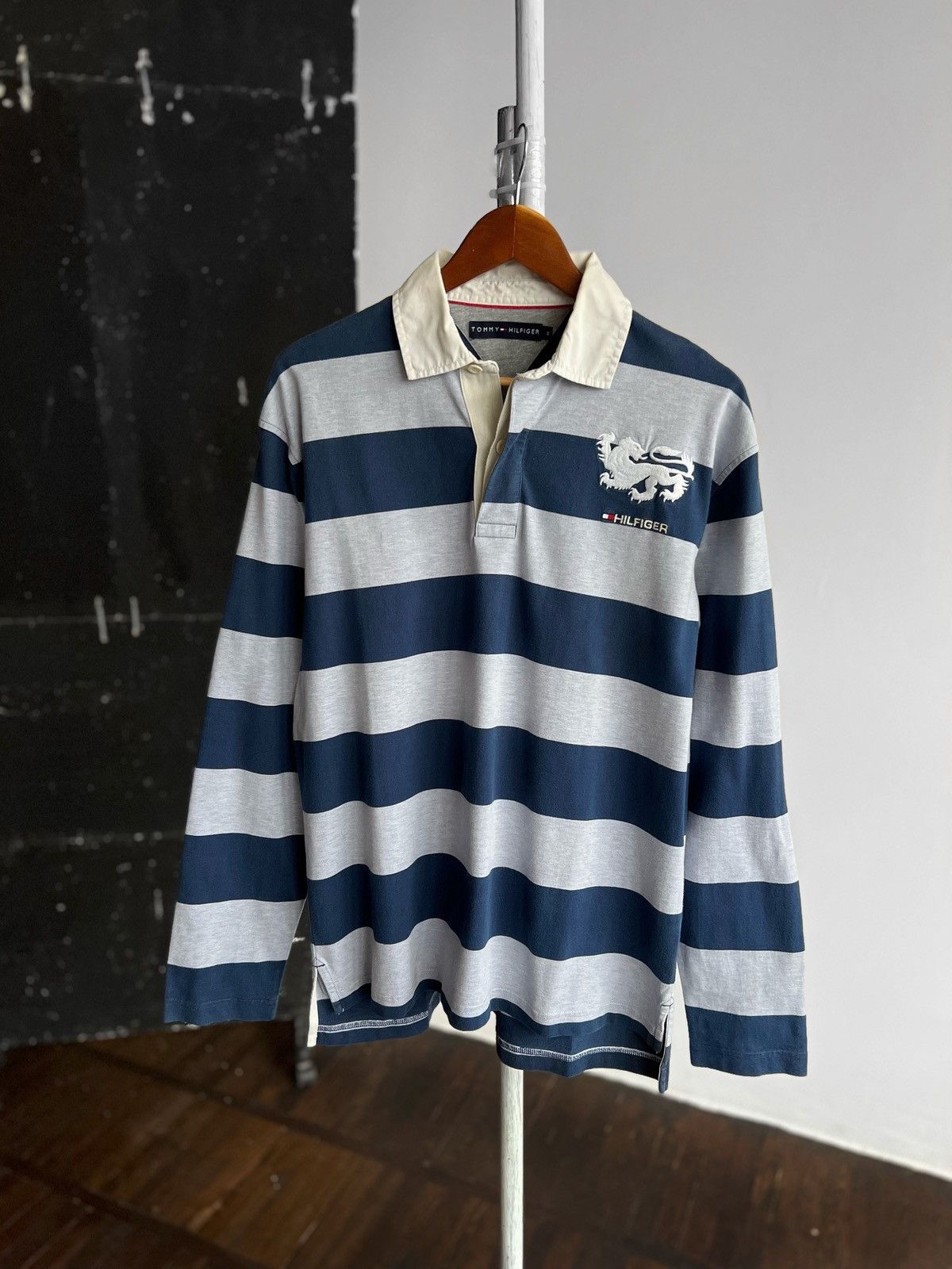 Tommy Hilfiger × Vintage Tommy Hilfiger Vintage Striped Rugby Polo Shirt LS Y2K Size US M / EU 48-50 / 2 - 1 Thumbnail