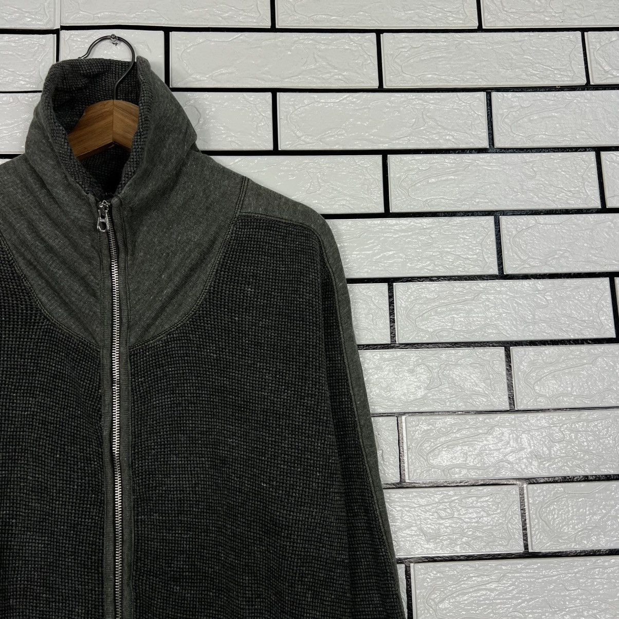 Diesel DIESEL Waffle Pattern Stand Collar Sweater Jacket #4082-C186 Size US S / EU 44-46 / 1 - 4 Thumbnail