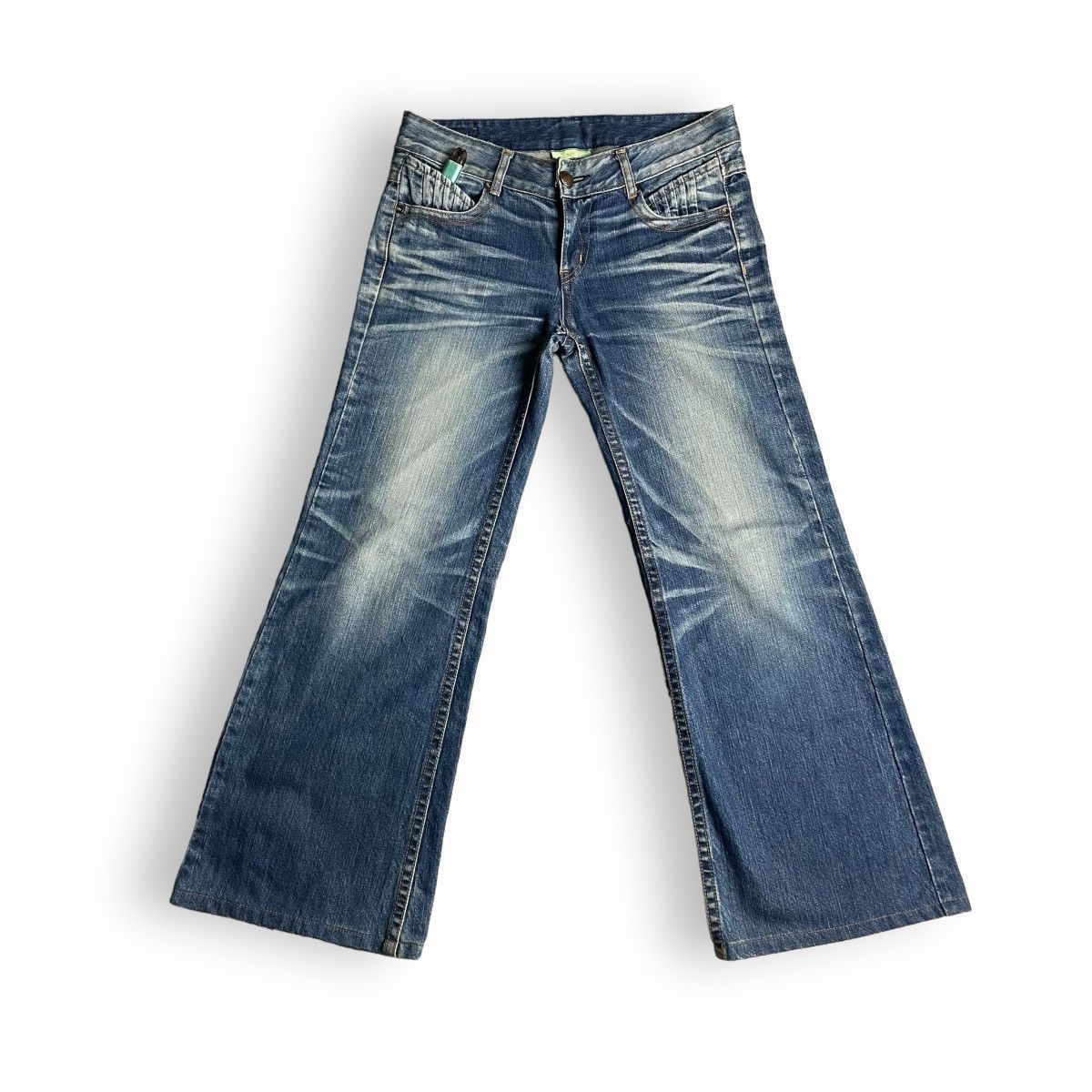 Le Grande Bleu (L.G.B.) SUPER FLARE VINTAGE CODY BLUE 6 POCKETS WASHED DENIM PANTS Size US 30 / EU 46 - 1 Thumbnail