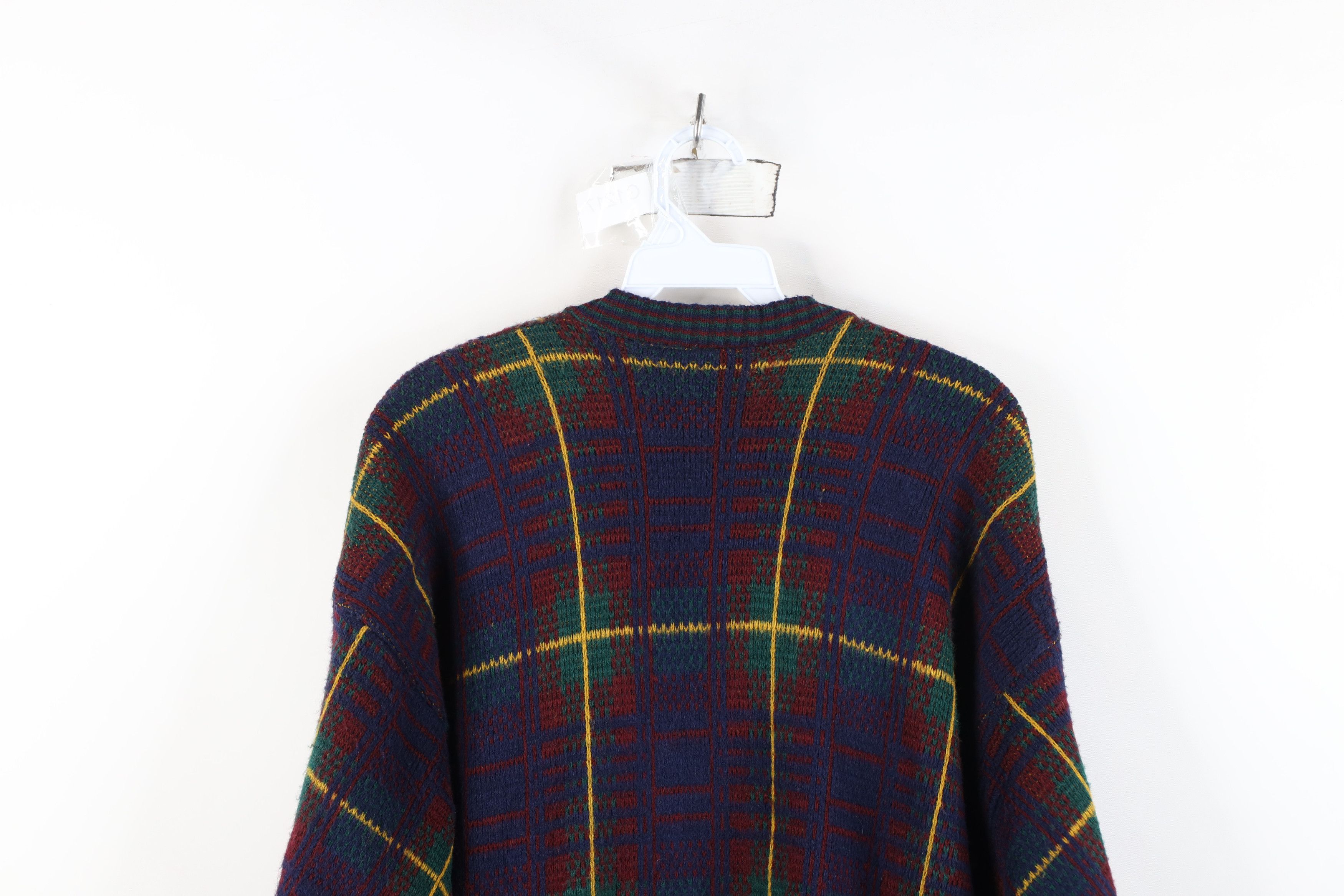 Vintage Vintage 90s Streetwear Plaid Knit Cardigan Sweater USA Size S / US 4 / IT 40 - 12 Thumbnail