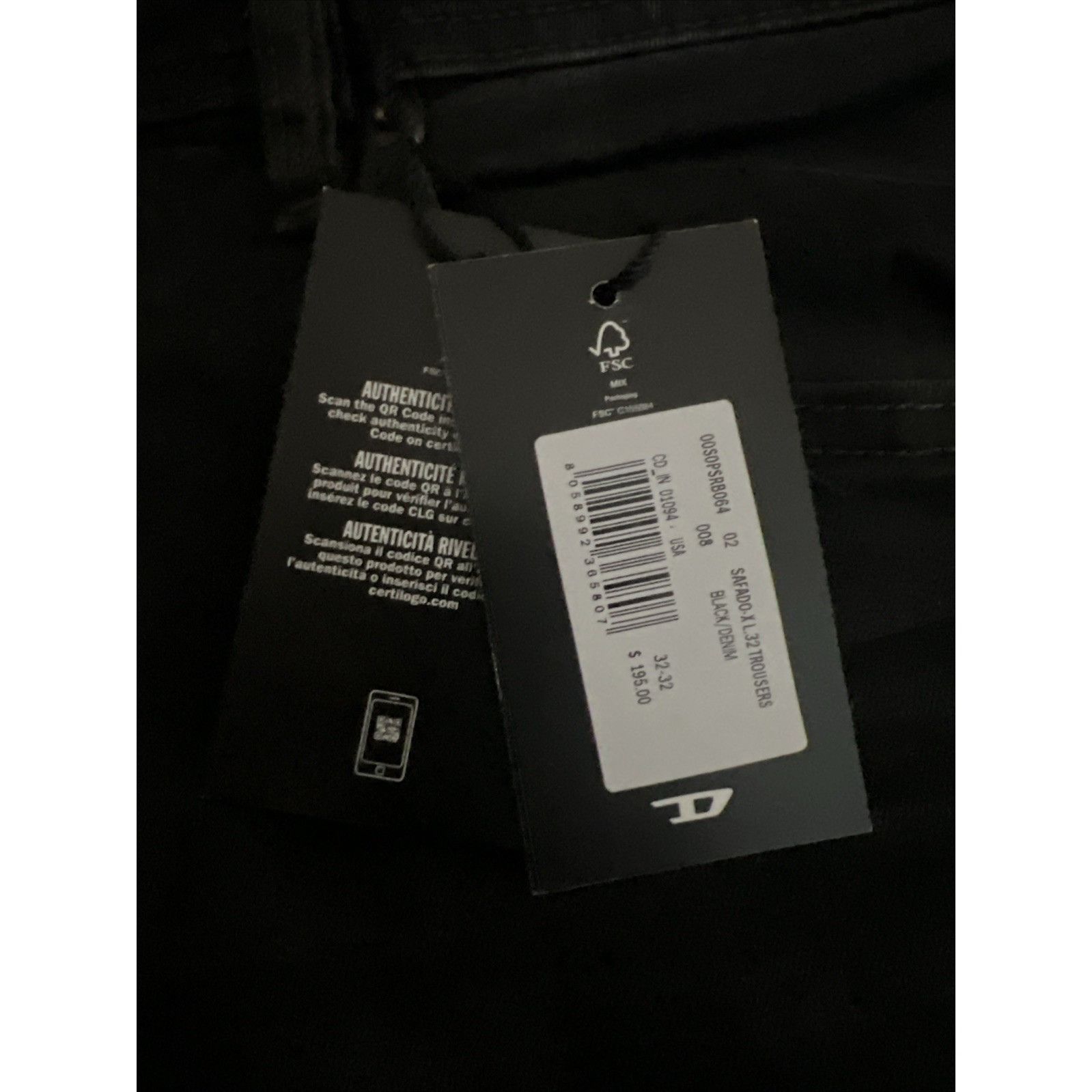 Diesel Diesel Mens Safado Straight Fit Jeans RB064 Black Size 32/32 Size US 32 / EU 48 - 7 Thumbnail