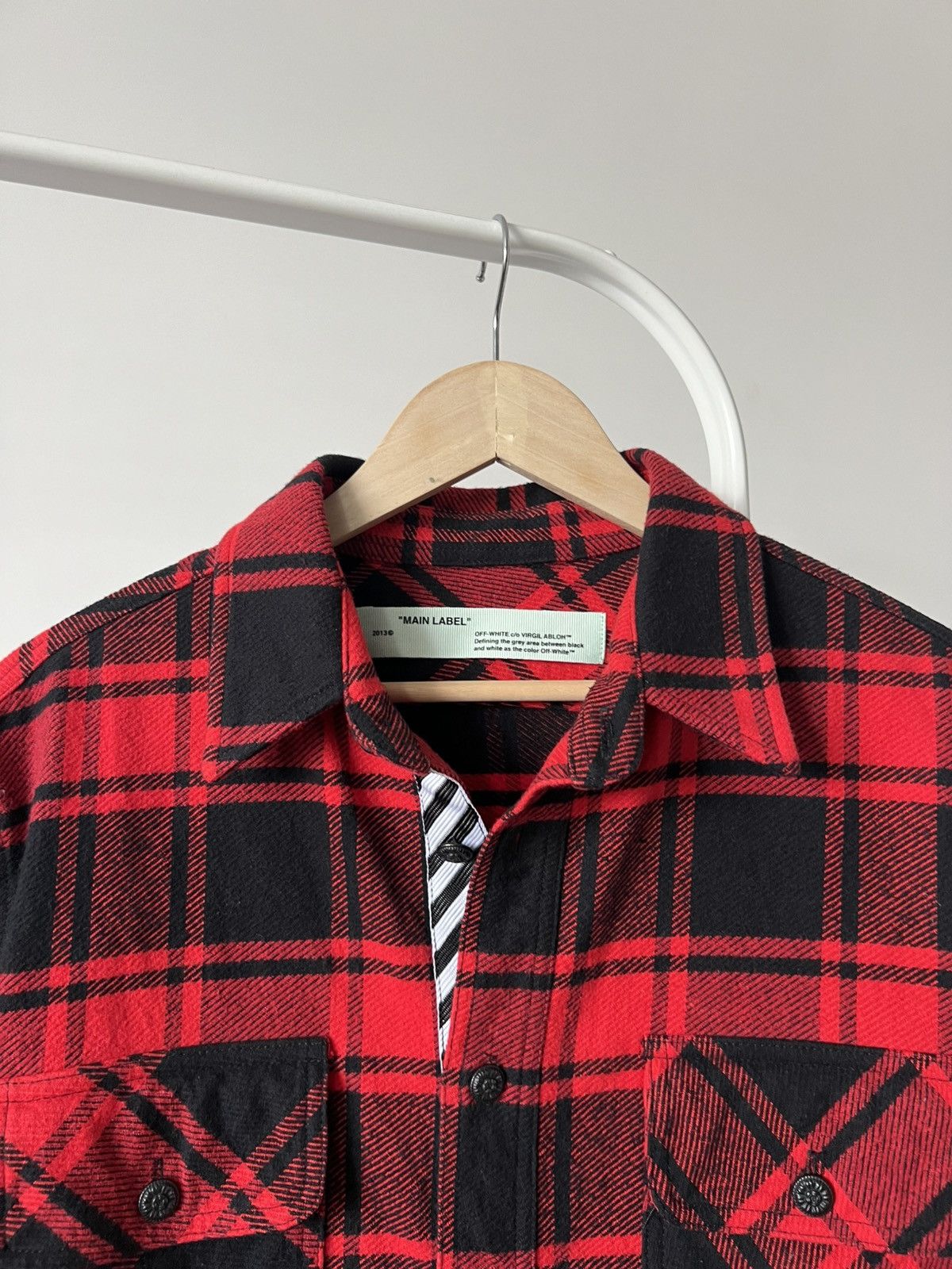 Off-White Off-White Red and Black Flannel Quote Shirt Luxury Size US M / EU 48-50 / 2 - 21 Thumbnail
