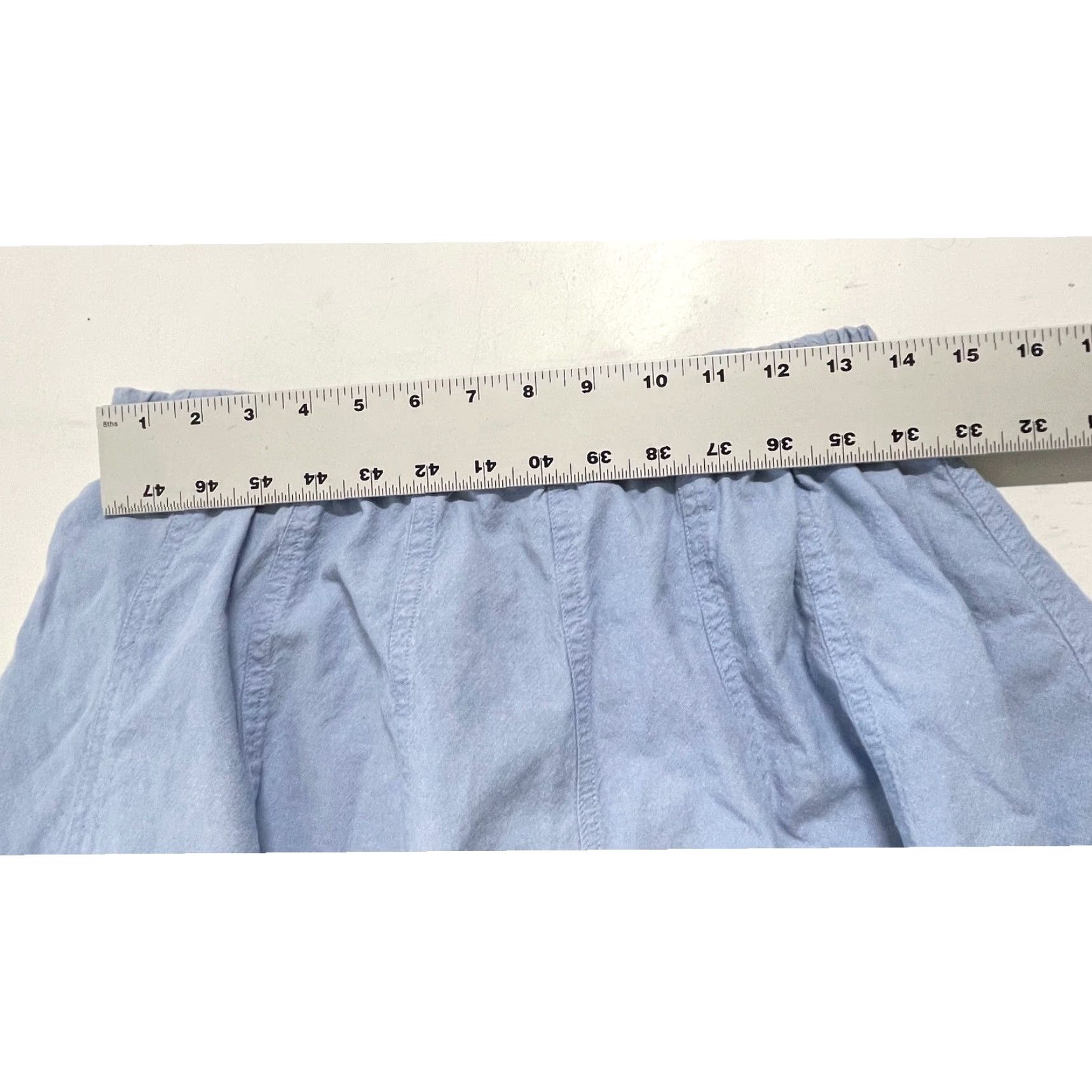 Vintage Vermont Country Store Skirt Plus 1X Blue Short A-Line Cotton 100% Solid Cottage Prairie Womens Girls Mens Size 40" / US 18 - 7 Thumbnail