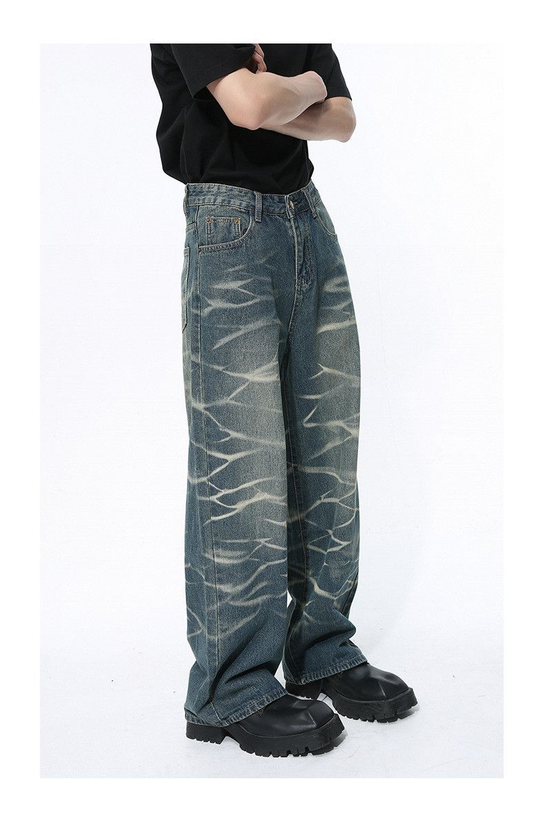 Japanese Brand × Jean American retro tie-dye straight loose washed jeans Size US 32 / EU 48 - 4 Thumbnail
