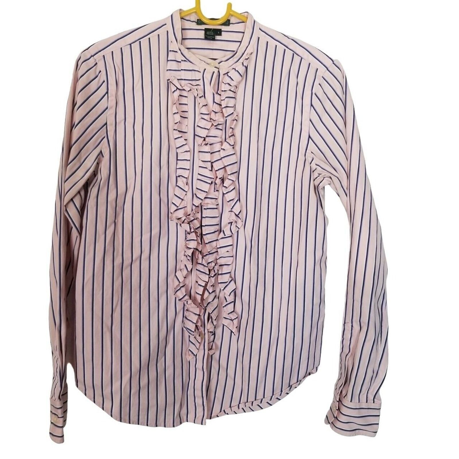 Ralph Lauren Ralph Lauren Womens Classic Striped Ruffle Blouse 6 Preppy Size S / US 4 / IT 40 - 1 Thumbnail