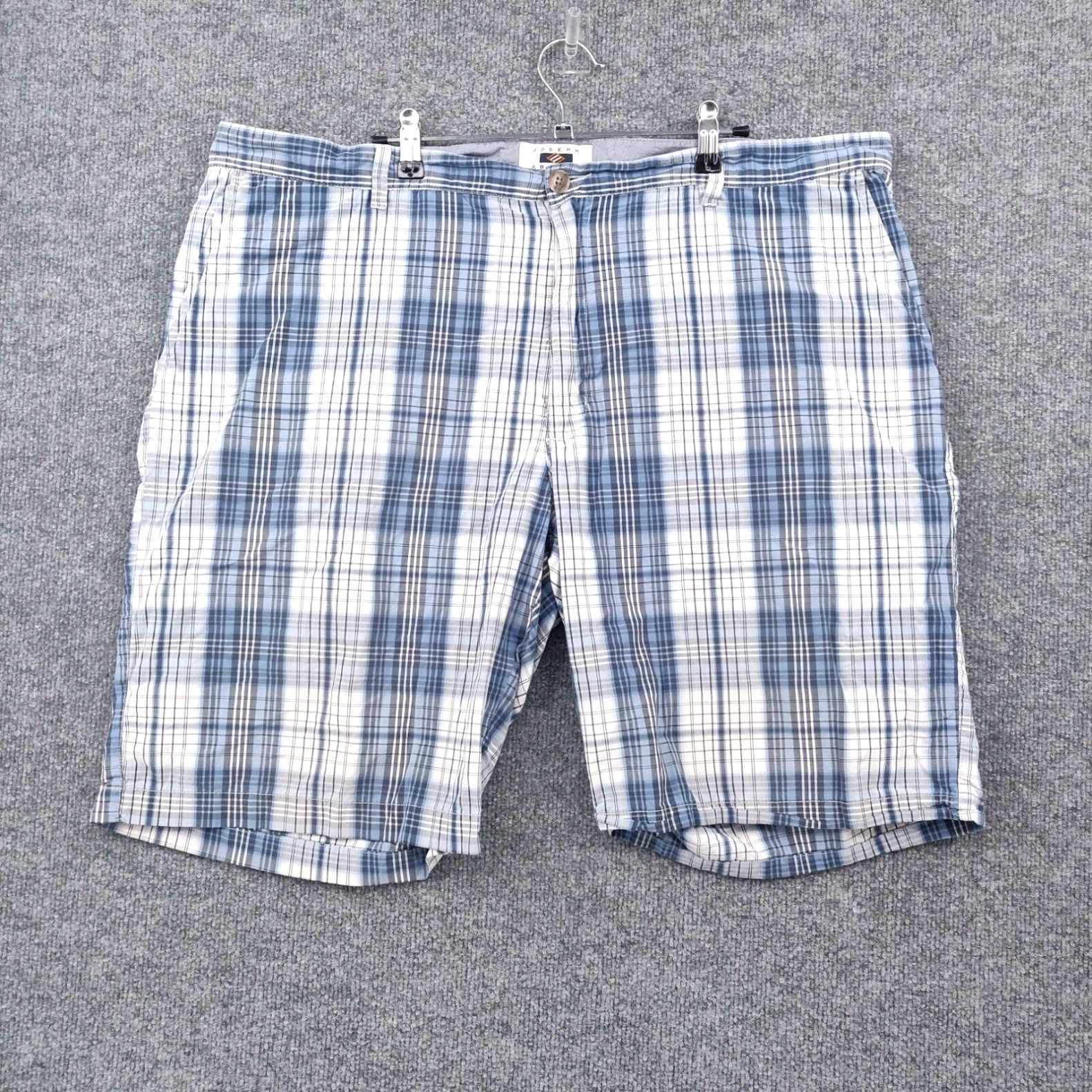 Joseph Abboud Joseph Abboud Shorts Mens 42 Blue Chino Mid Rise Plaid Zip Flat Front Outdoor Grailed