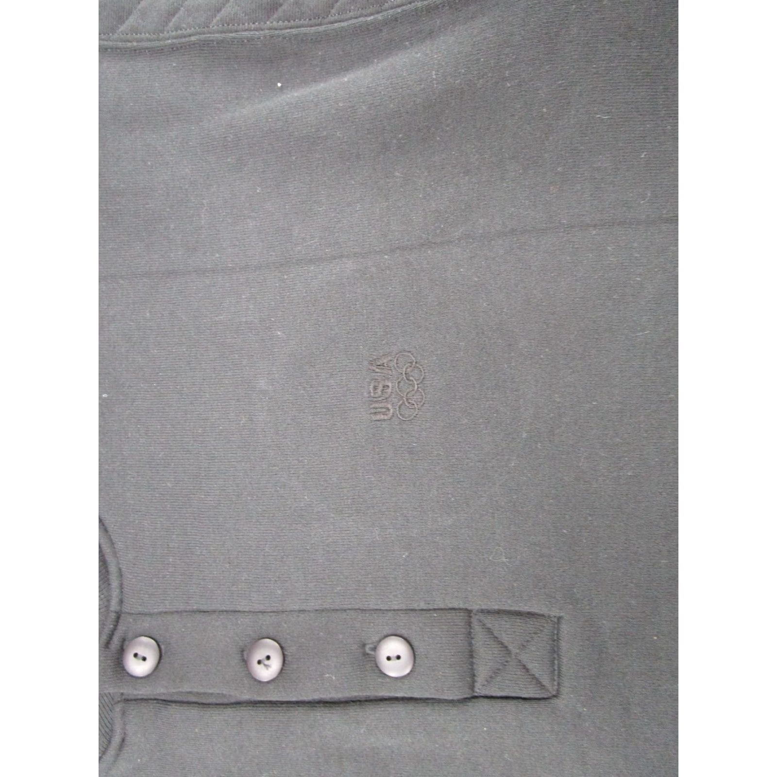 Vintage VINTAGE Olympic Sweatshirt Mens XL Pullover Henley Neck Black 90s Outdoor Casual Button Crew Neck Pullover Sweatshirt Size US XL / EU 56 / 4 - 4 Thumbnail