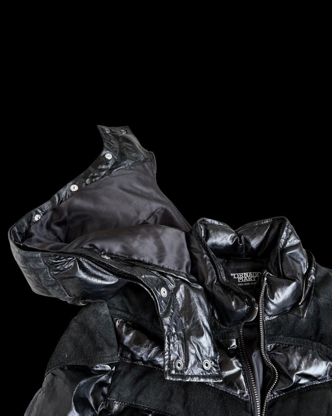 Tornado Mart Tornado Mart Black Leather puff jacket Size US S / EU 44-46 / 1 - 5 Thumbnail