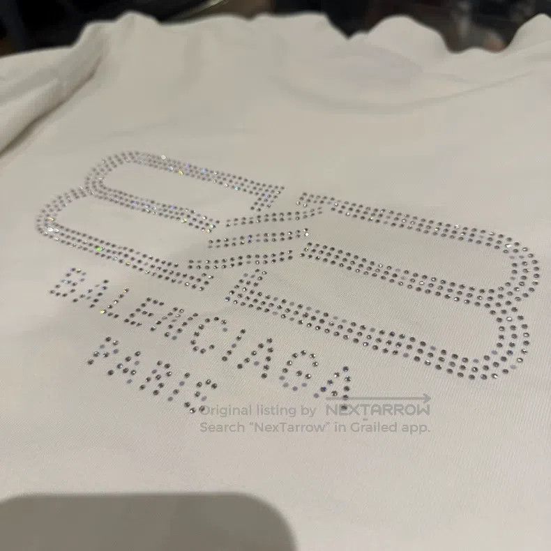 Balenciaga Balenciaga Crystal Round Neck Short Sleeve Size US L / EU 52-54 / 3 - 4 Thumbnail
