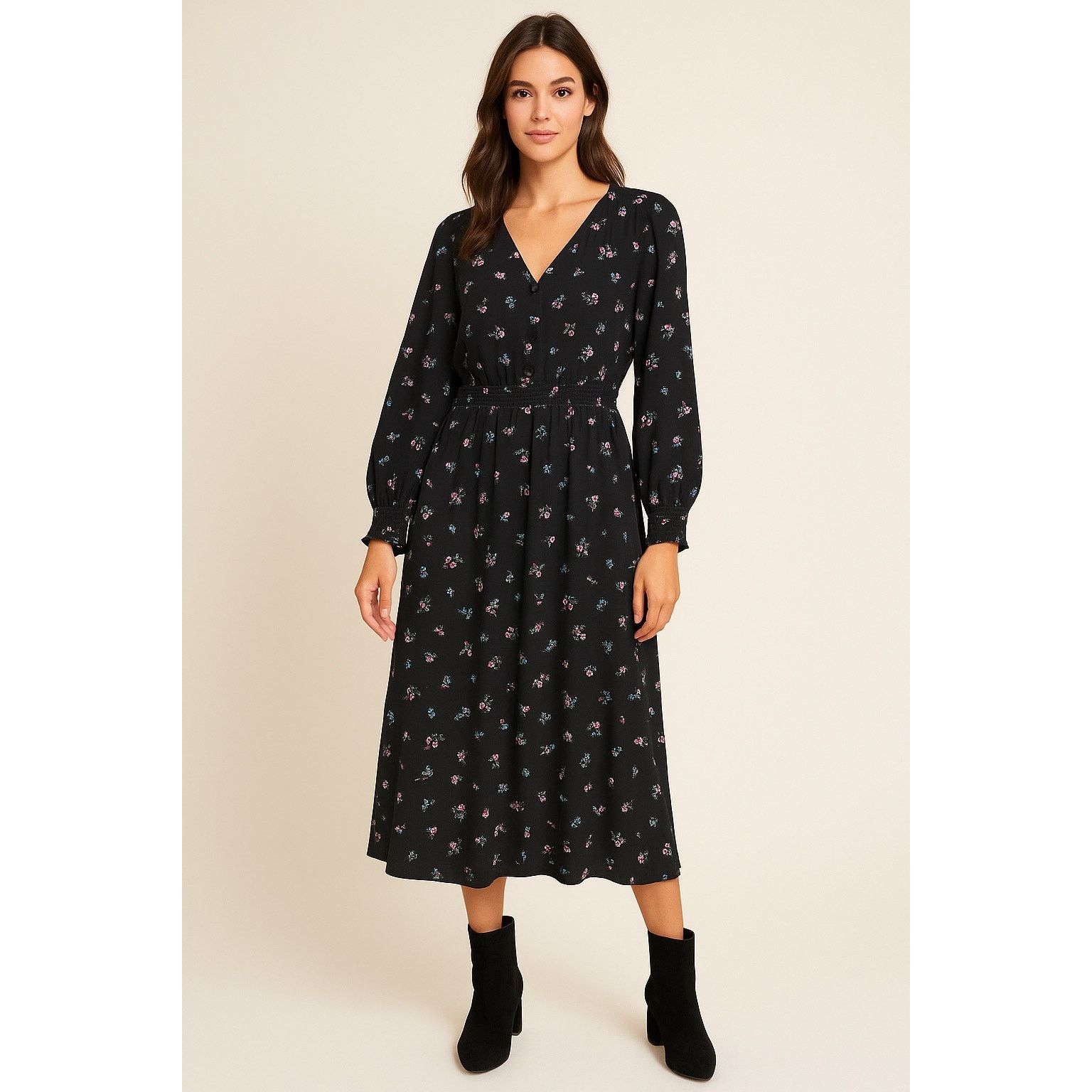 Other Calico Rich Black (Floral Print) MSRP $99 Size 3XL / US 20-22 - 1 Thumbnail