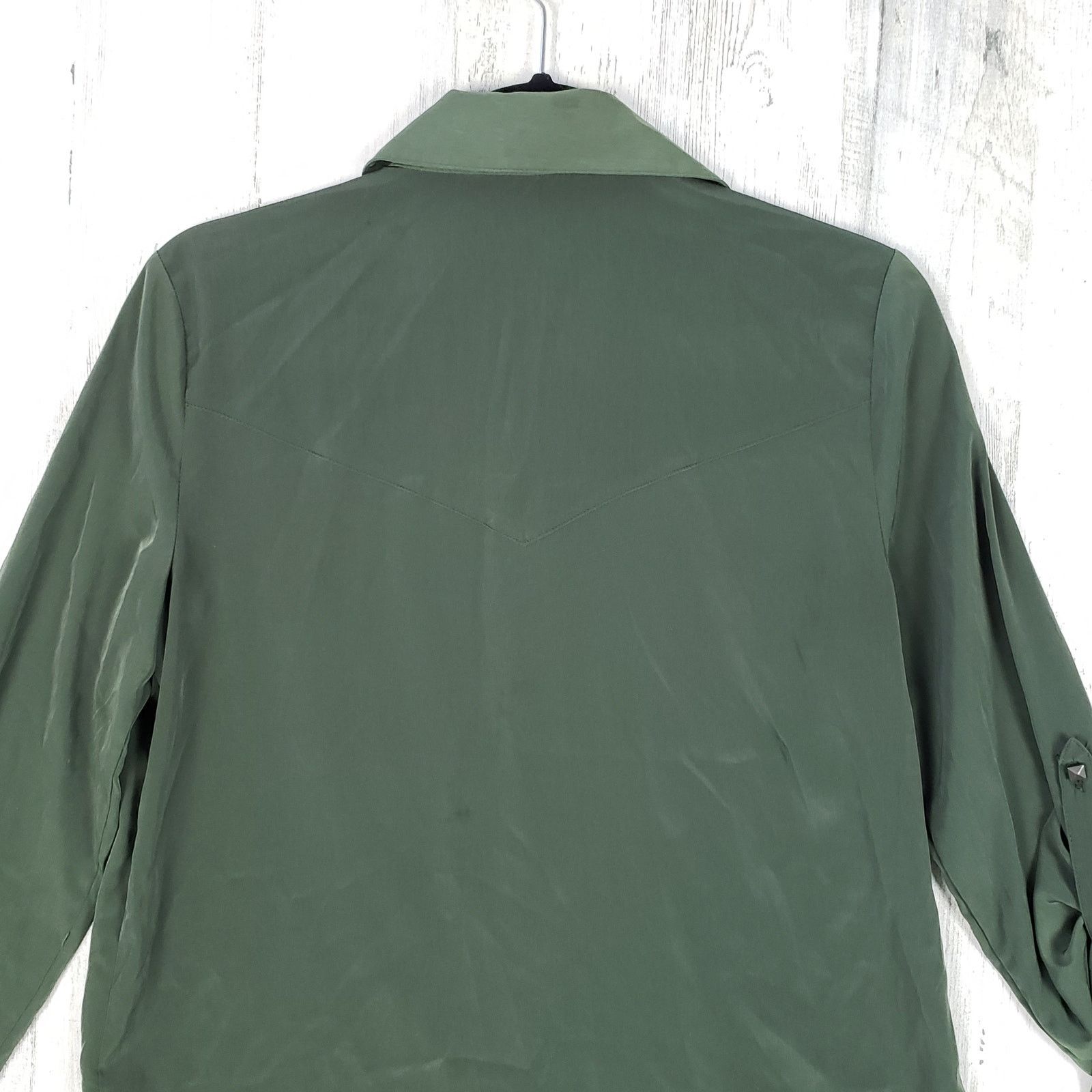 Rock & Republic Rock & Republic Green Long Sleeve Button Down Top Small Size S / US 4 / IT 40 - 11 Thumbnail