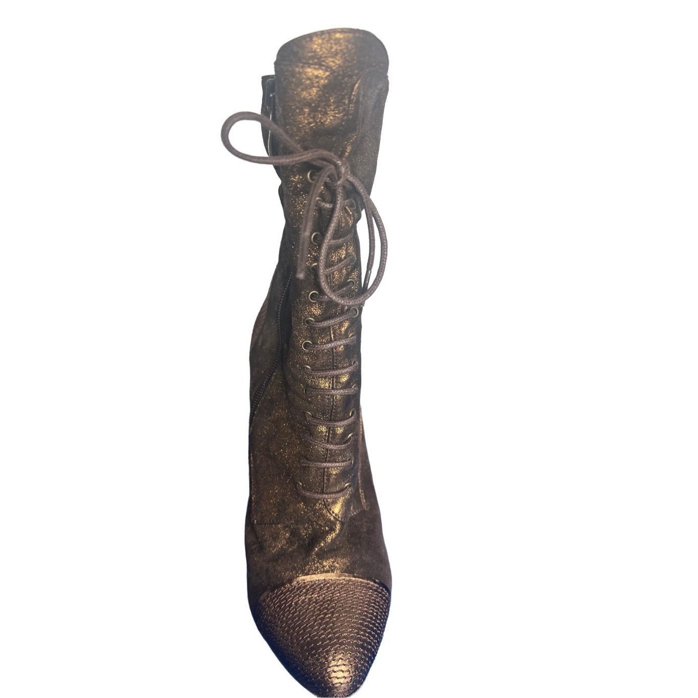 Other El Dantes Metallic Suede stiletto Boots Booties 6.5 Platforms Size US 6.5 / IT 36.5 - 2 Thumbnail