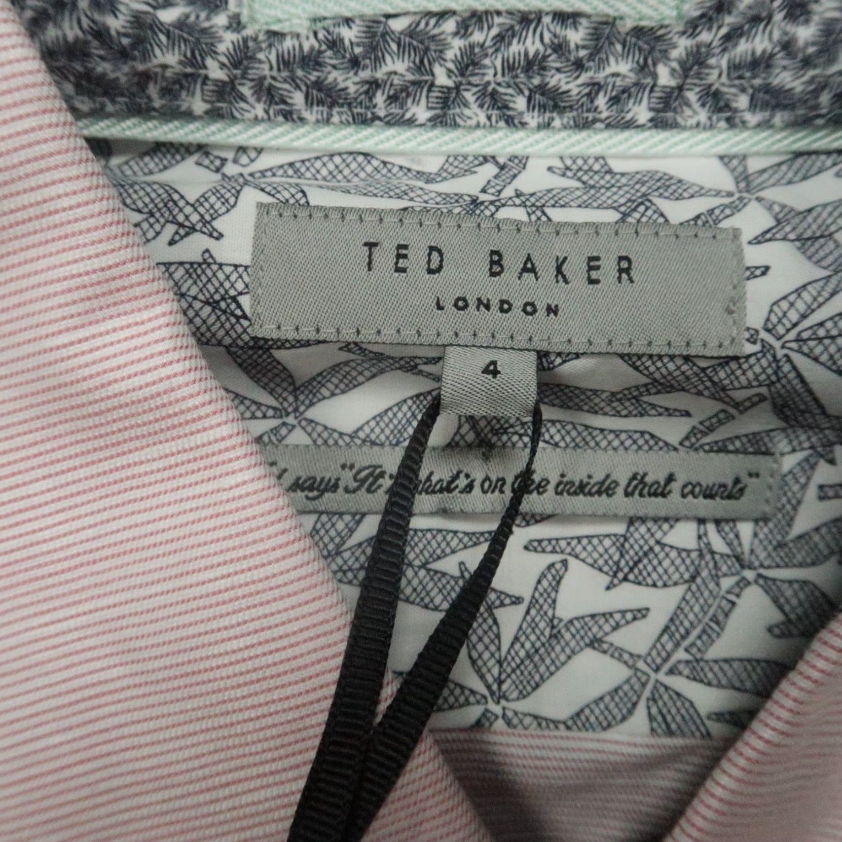 Ted Baker Ted Baker Shirt Men Large 4 Pink Pinstripe Button Up Long Sleeve Linen Blend NWT Size US L / EU 52-54 / 3 - 3 Thumbnail
