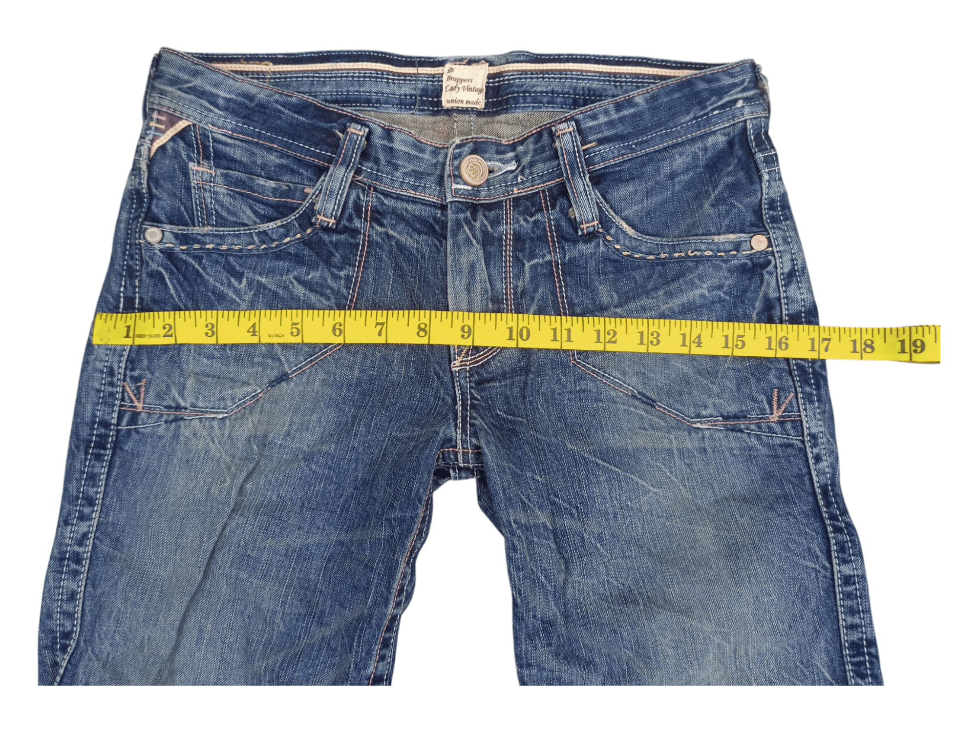 Japanese Brand Vintage Brappers Union Made Low Rise Flare Jeans Size 27" / US 4 / IT 40 - 15 Thumbnail